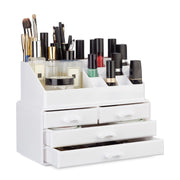 Make Up Organizer mit 4 Schubfächern Weiss von Relaxdays