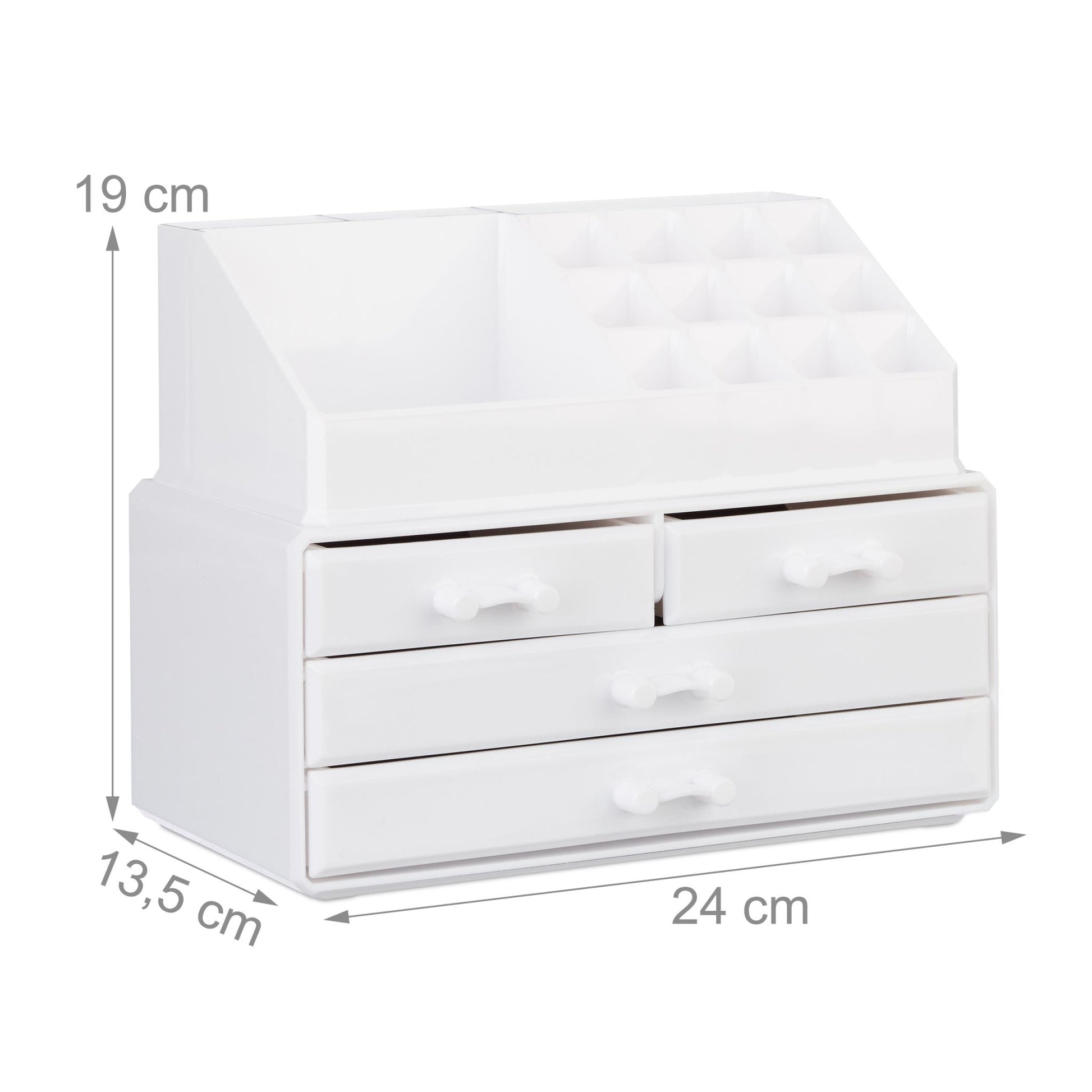 Make Up Organizer mit 4 Schubfächern Weiss von Relaxdays