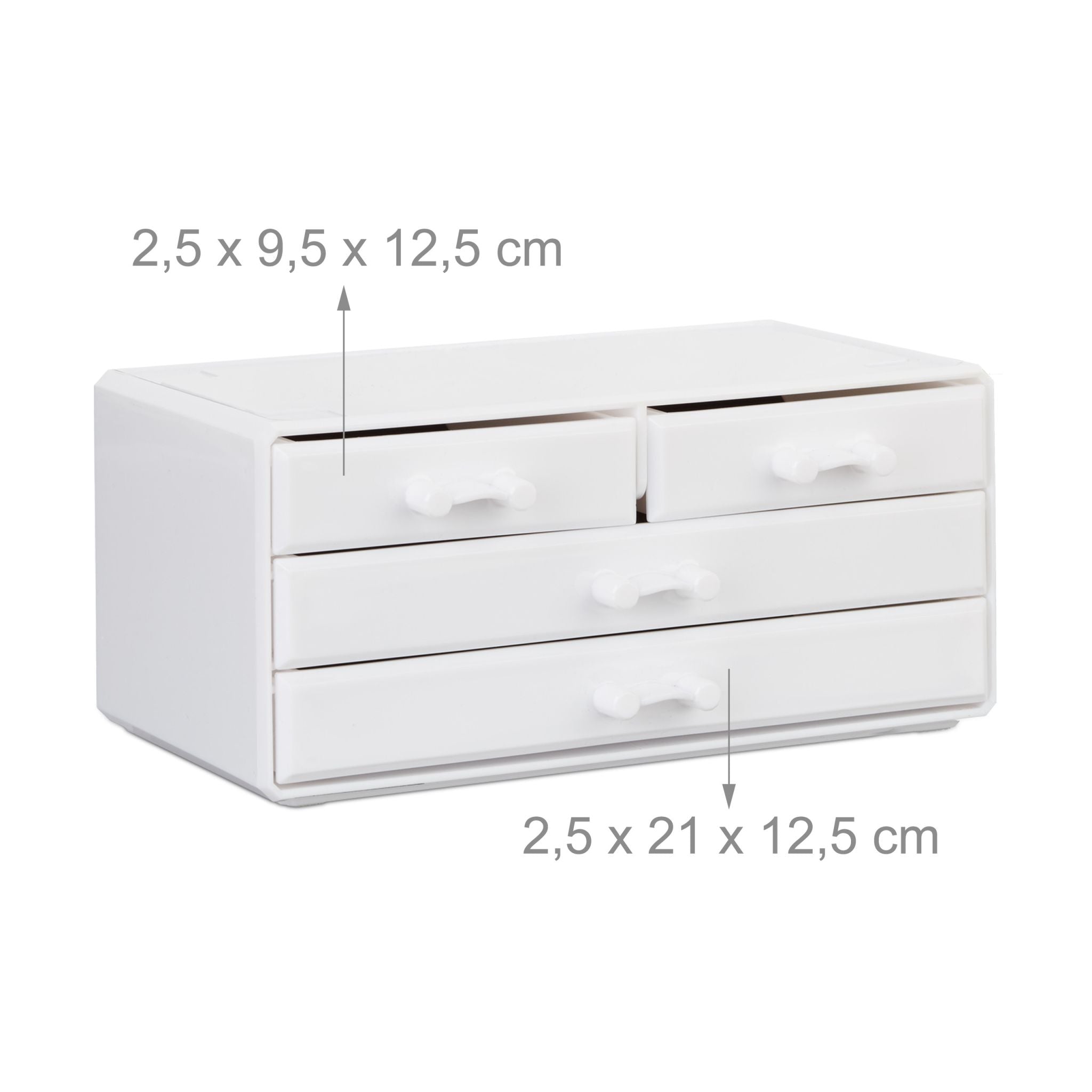 Make Up Organizer mit 4 Schubfächern Weiss von Relaxdays