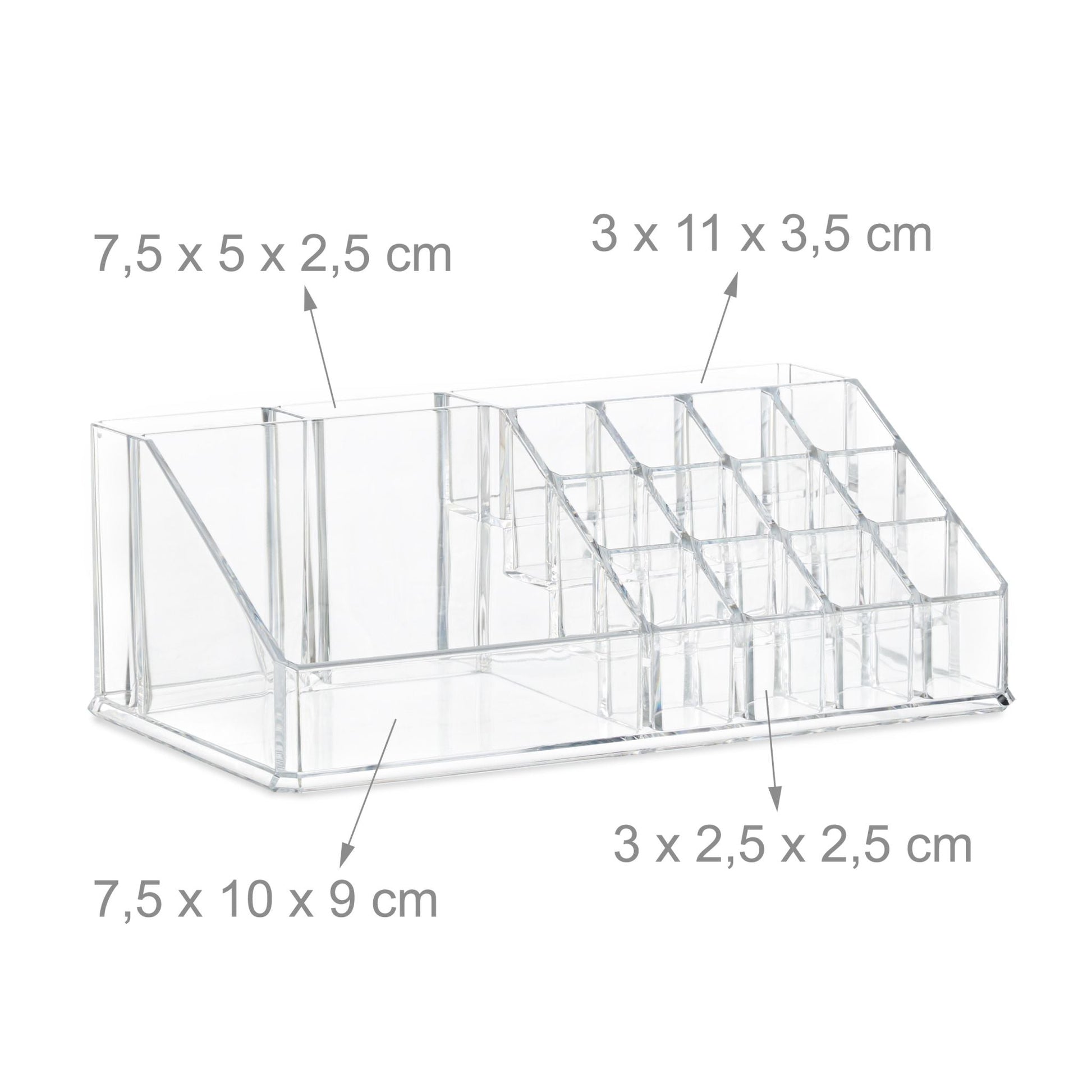 Make Up Organizer mit 4 Schubfächern Transparent von Relaxdays