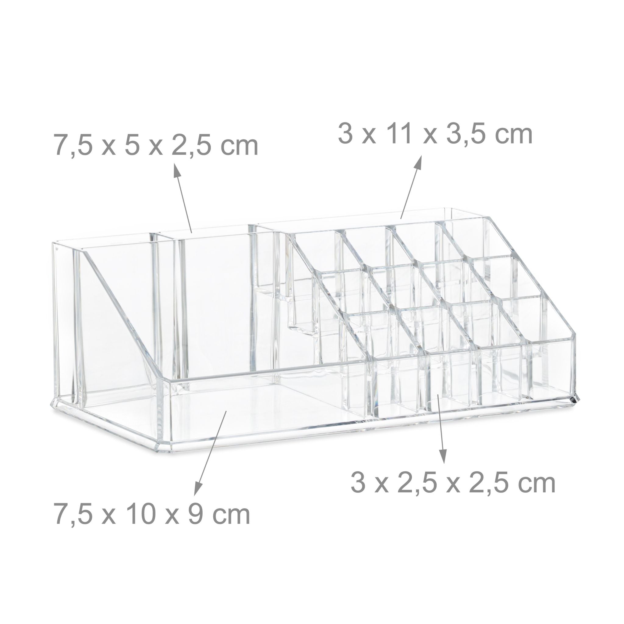 Make Up Organizer mit 4 Schubfächern Transparent von Relaxdays