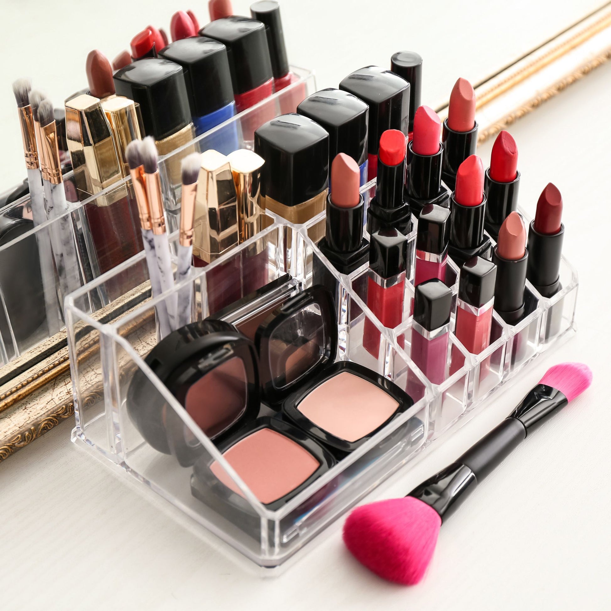 Make Up Organizer mit 4 Schubfächern Transparent von Relaxdays