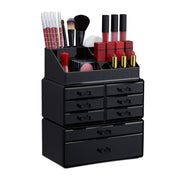 Make Up Organizer mit 8 Schubladen Schwarz von Relaxdays