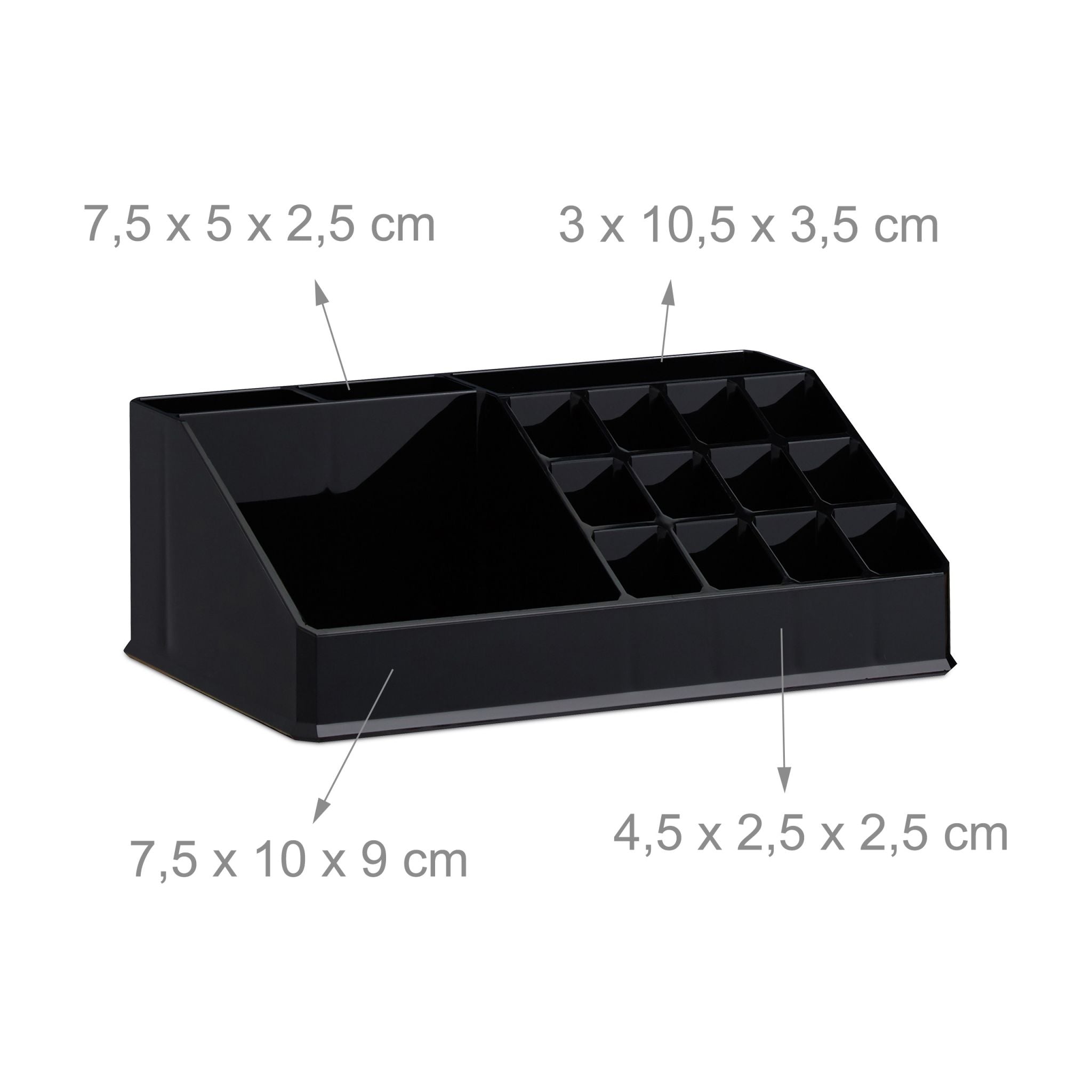 Make Up Organizer mit 8 Schubladen Schwarz von Relaxdays