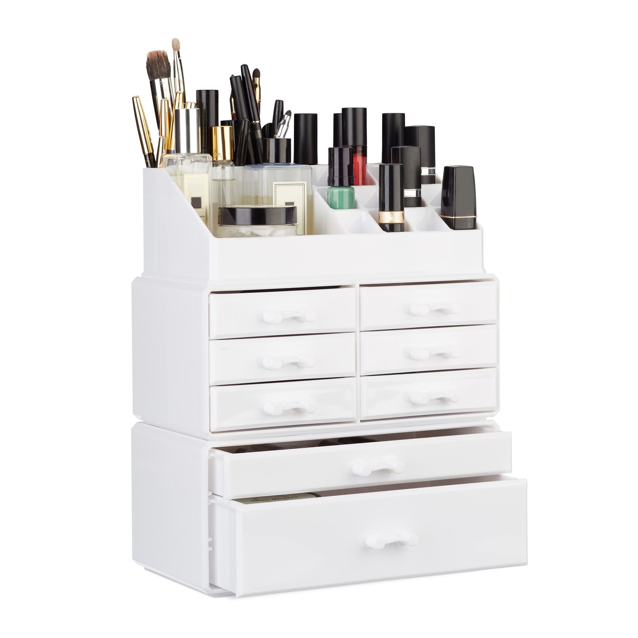 Make Up Organizer mit 8 Schubladen Weiss von Relaxdays