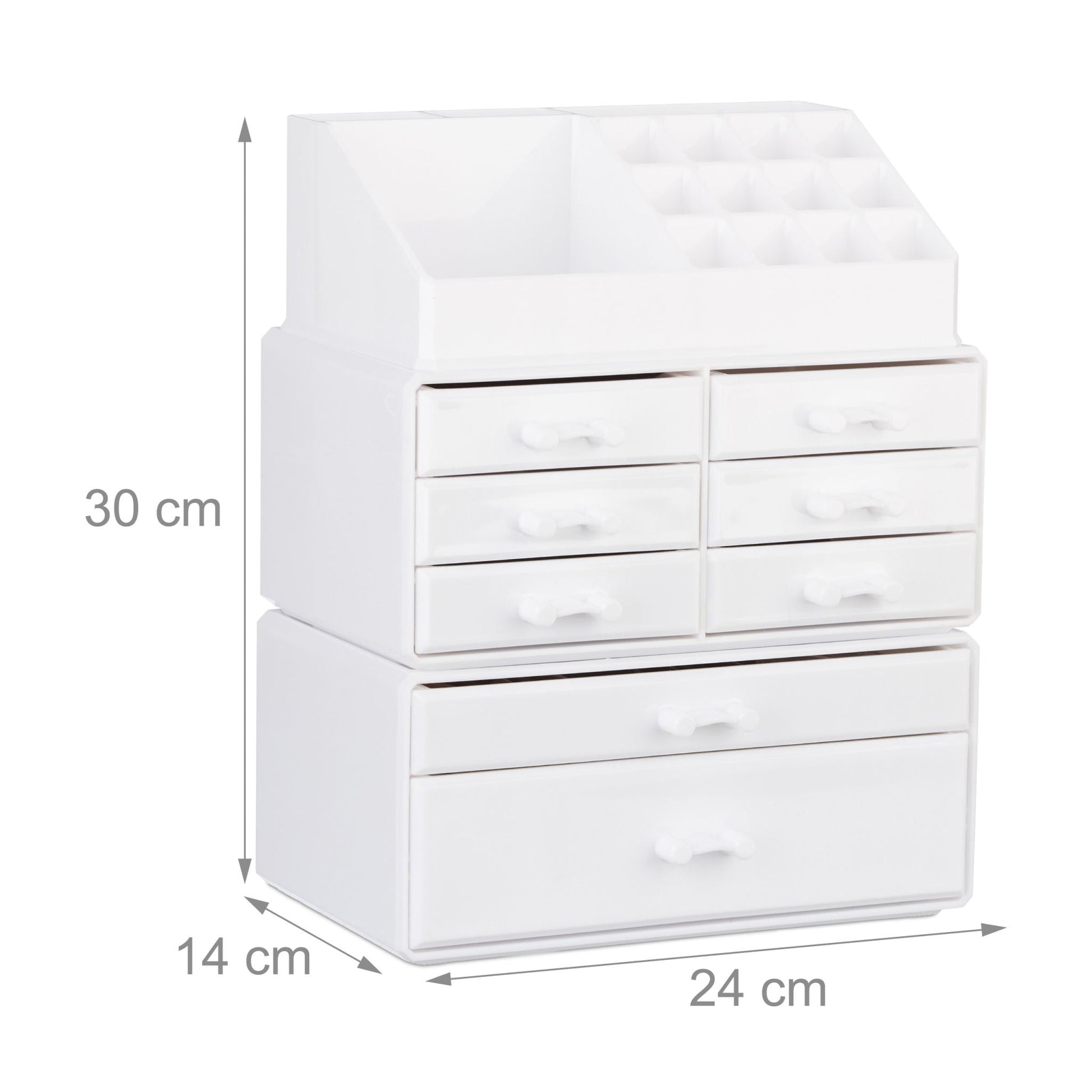 Make Up Organizer mit 8 Schubladen Weiss von Relaxdays