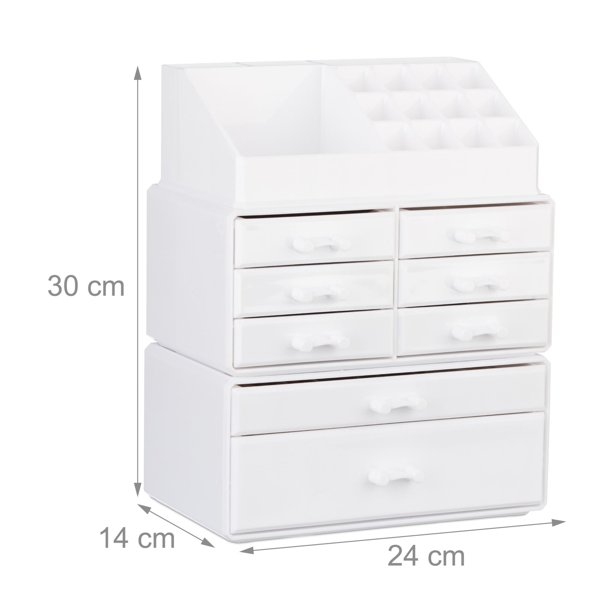 Make Up Organizer mit 8 Schubladen Weiss von Relaxdays