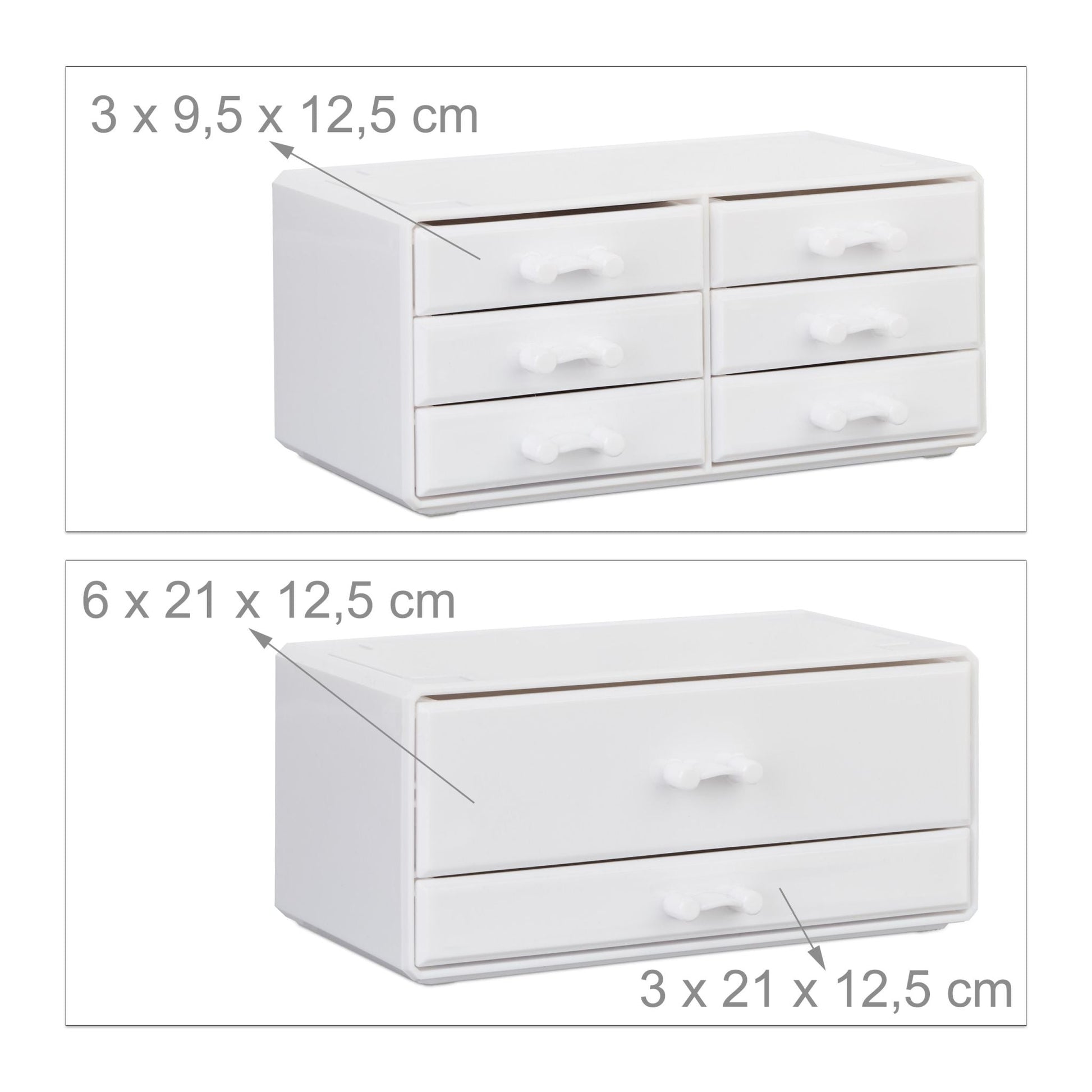 Make Up Organizer mit 8 Schubladen Weiss von Relaxdays