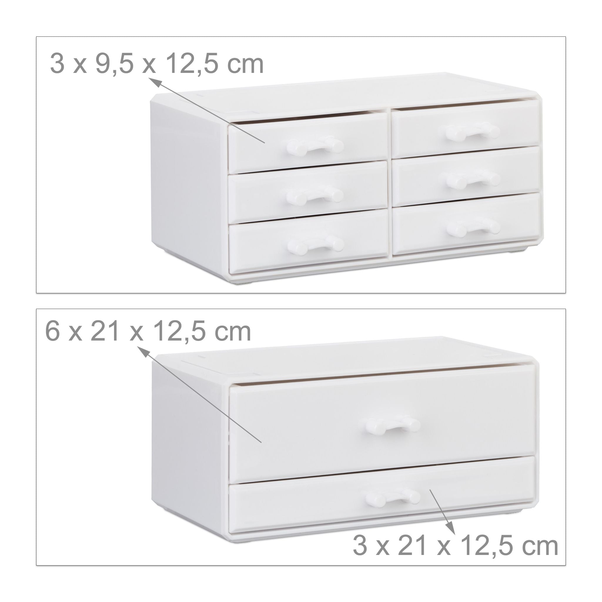 Make Up Organizer mit 8 Schubladen Weiss von Relaxdays