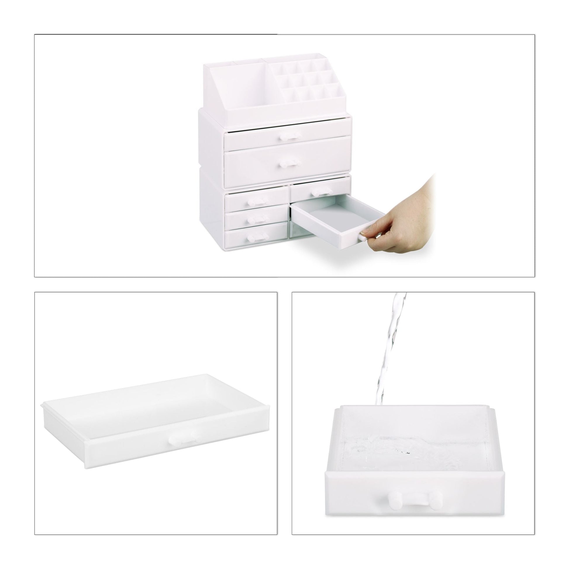 Make Up Organizer mit 8 Schubladen Weiss von Relaxdays