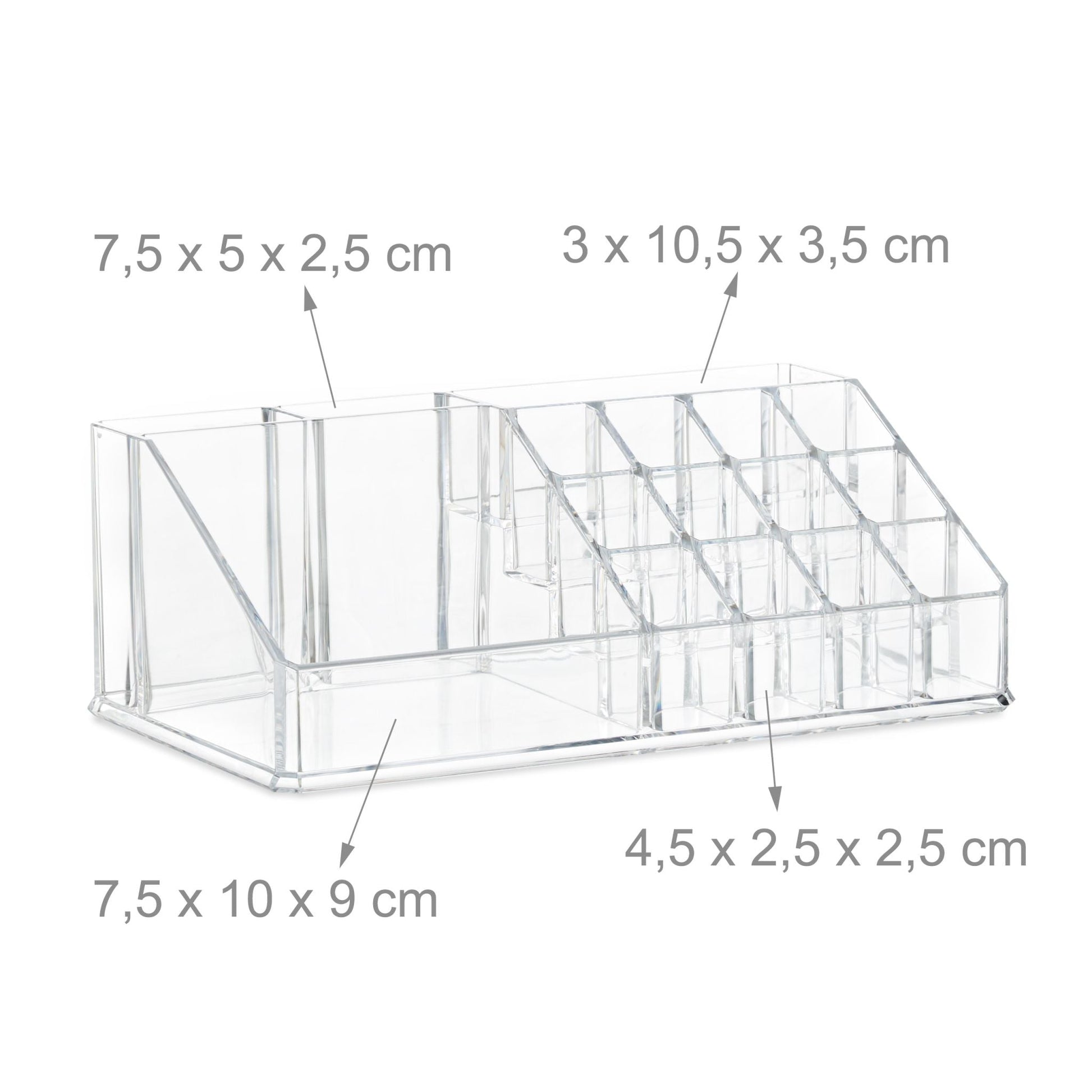 Make Up Organizer mit 8 Schubladen Transparent von Relaxdays