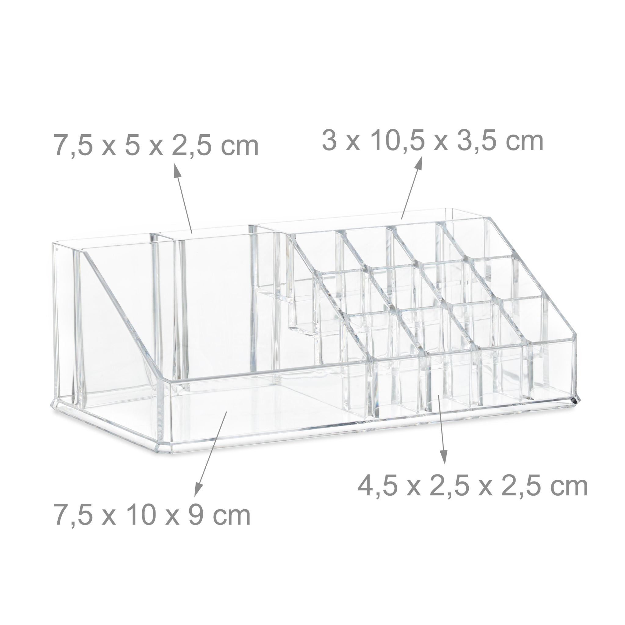 Make Up Organizer mit 8 Schubladen Transparent von Relaxdays