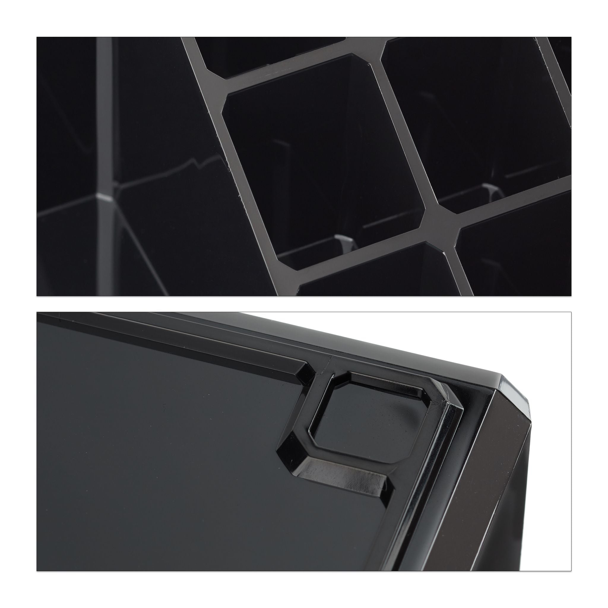 Make Up Organizer mit 3 Schubladen Schwarz von Relaxdays