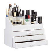 Make Up Organizer mit 3 Schubladen Weiss von Relaxdays