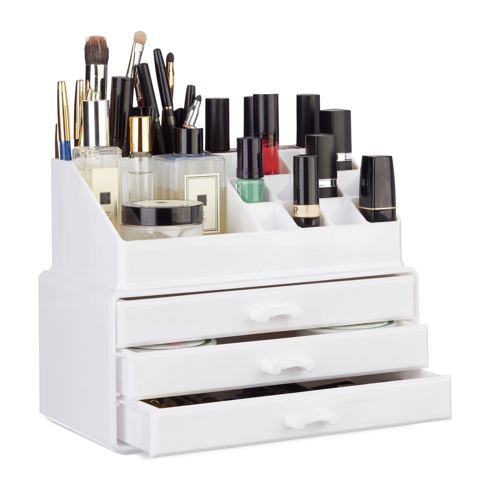 Make Up Organizer mit 3 Schubladen Weiss von Relaxdays