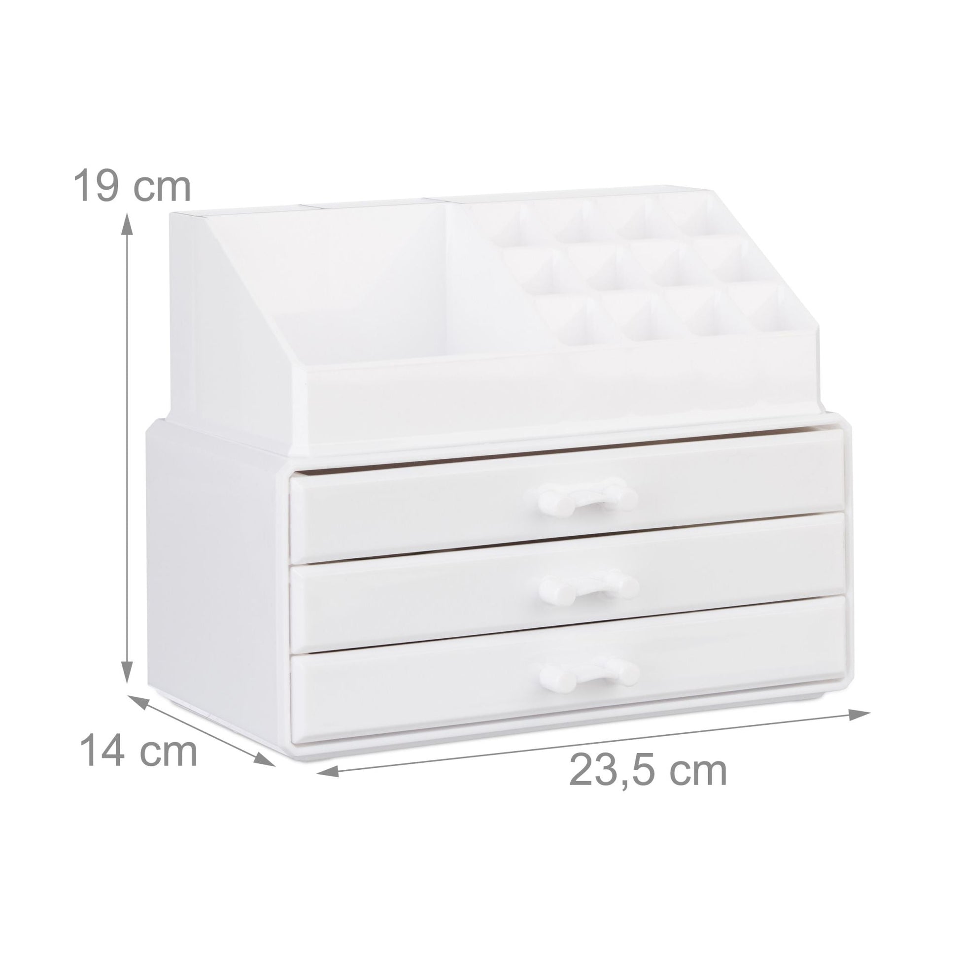 Make Up Organizer mit 3 Schubladen Weiss von Relaxdays