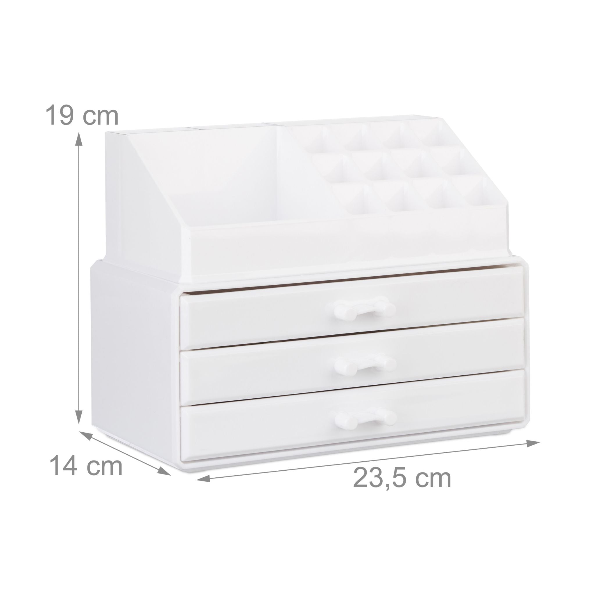 Make Up Organizer mit 3 Schubladen Weiss von Relaxdays