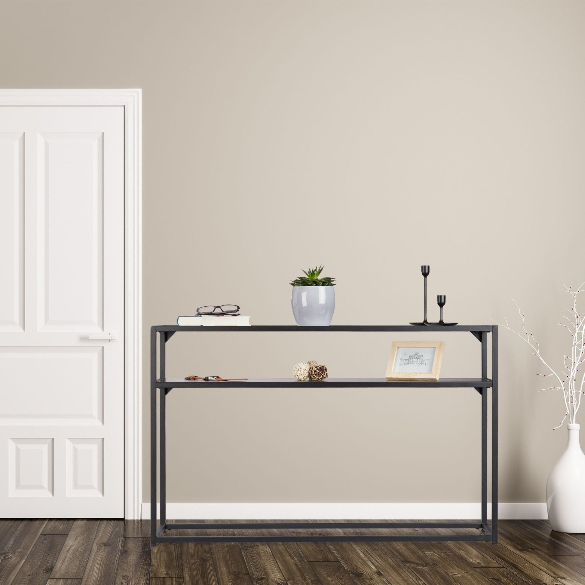 Konsolentisch mit Glasplatte Schwarz-Transparent von Relaxdays