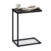 Beistelltisch schwarz mit Metallgestell Schwarz von Relaxdays