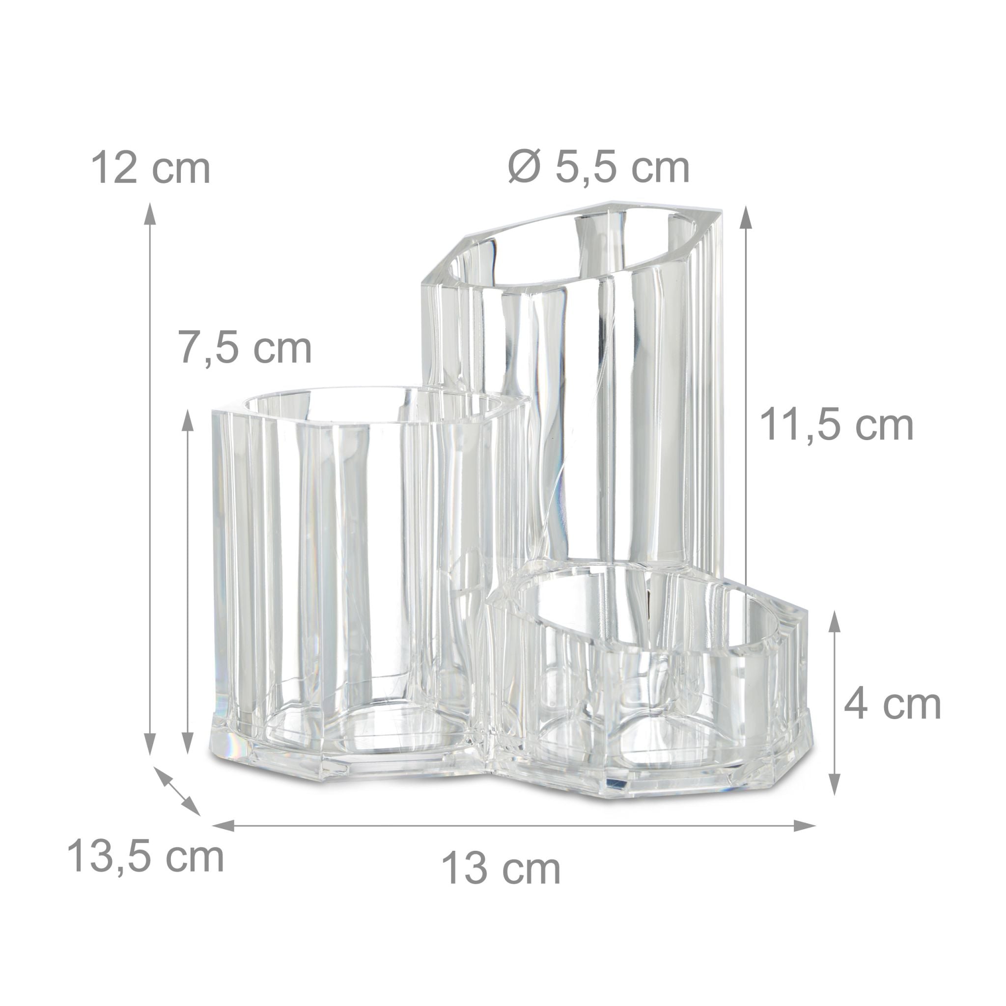 Pinselhalter dreiteilig Transparent von Relaxdays