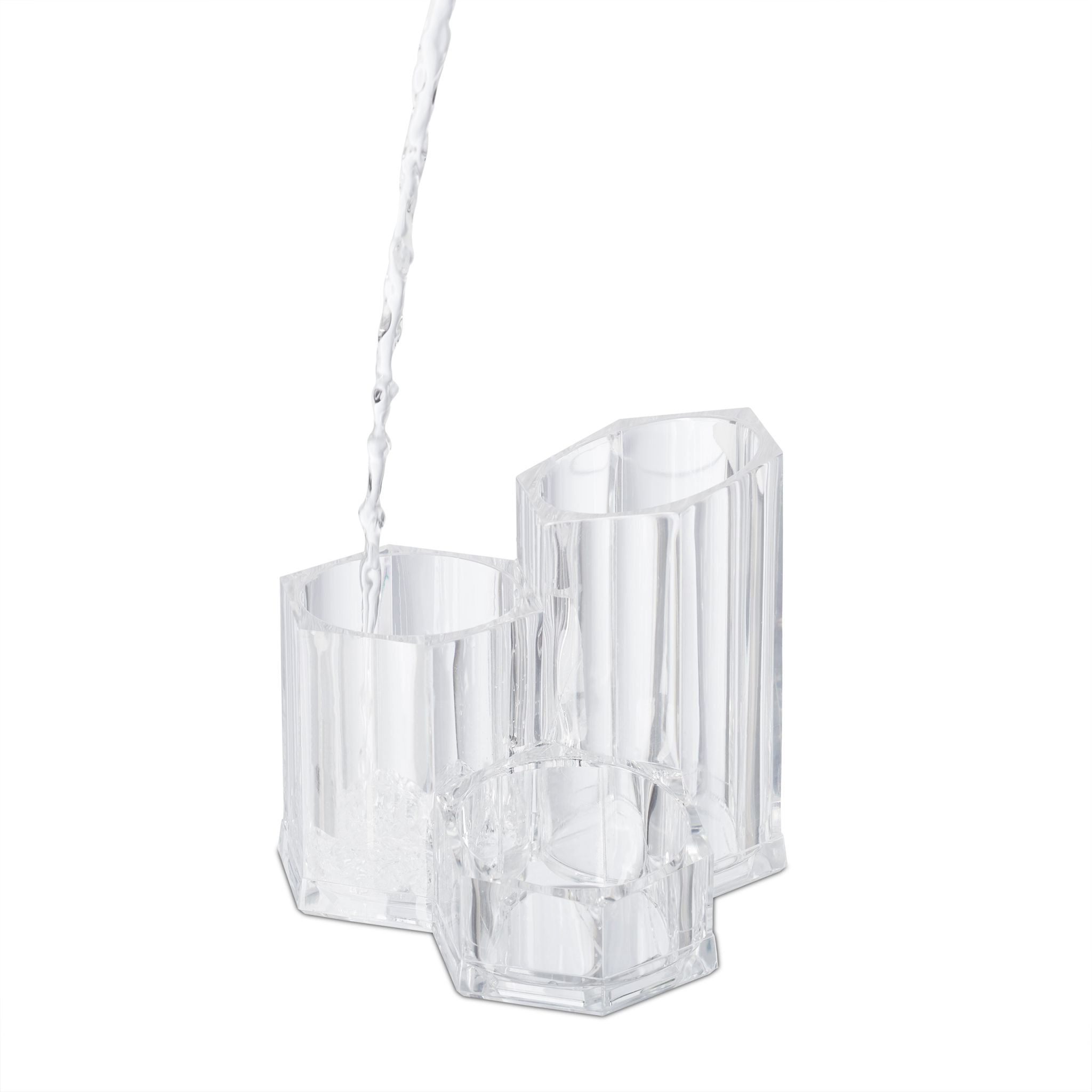 Pinselhalter dreiteilig Transparent von Relaxdays