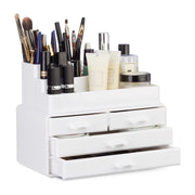 Make Up Organizer mit 4 Schubladen Weiss von Relaxdays