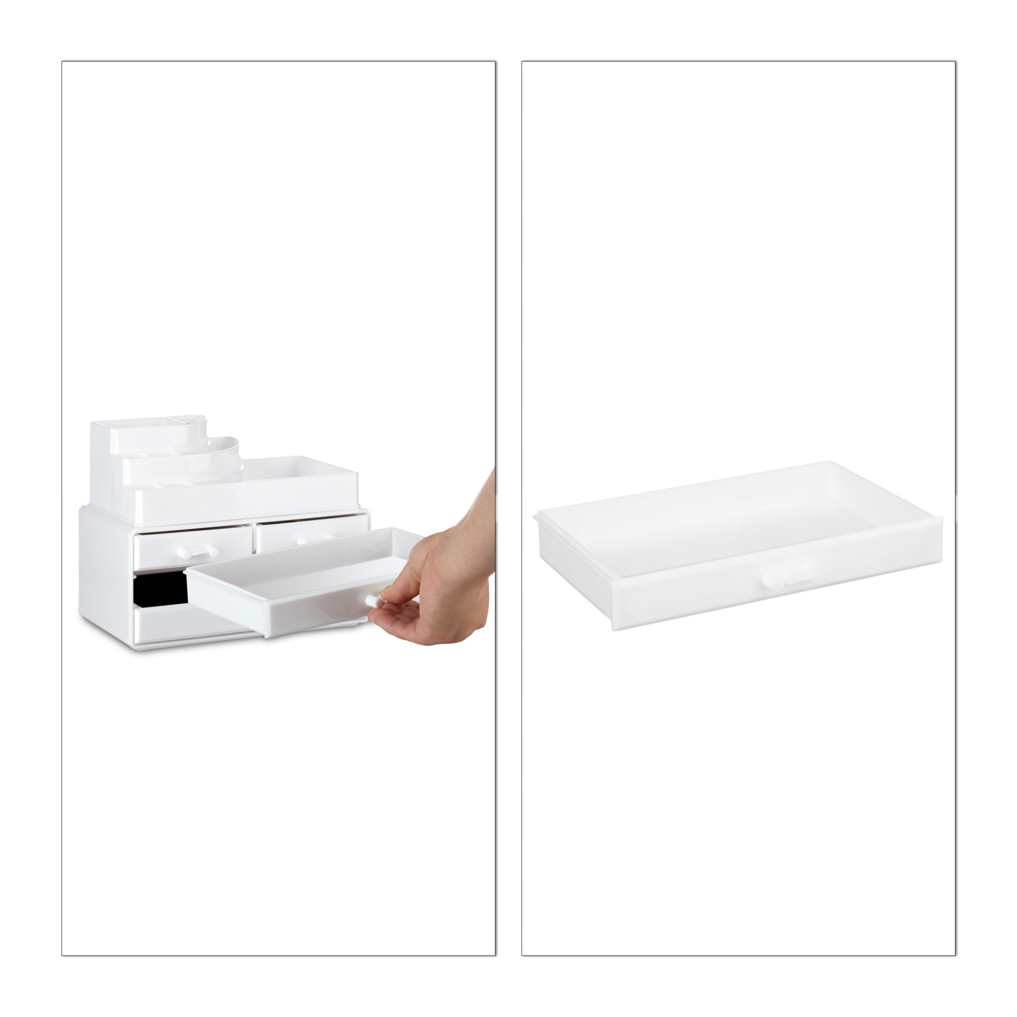 Make Up Organizer mit 4 Schubladen Weiss von Relaxdays