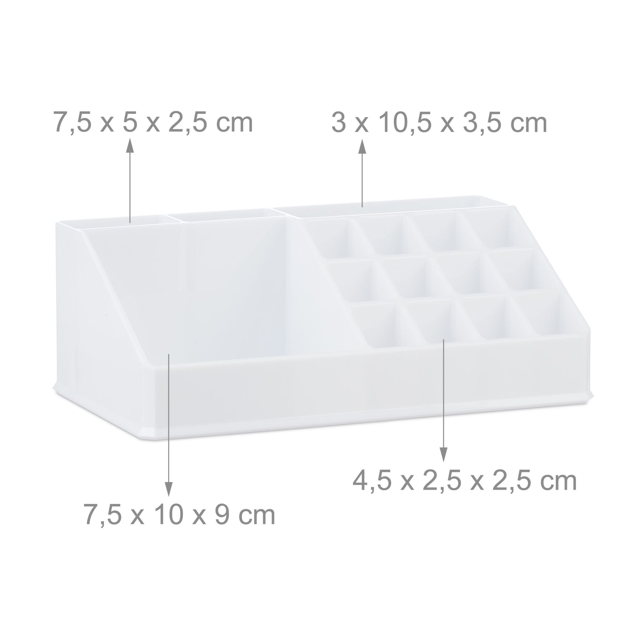 Make Up Organizer mit 21 Fächern Acryl Weiss von Relaxdays