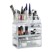 Make Up Organizer mit 21 Fächern Acryl Transparent von Relaxdays