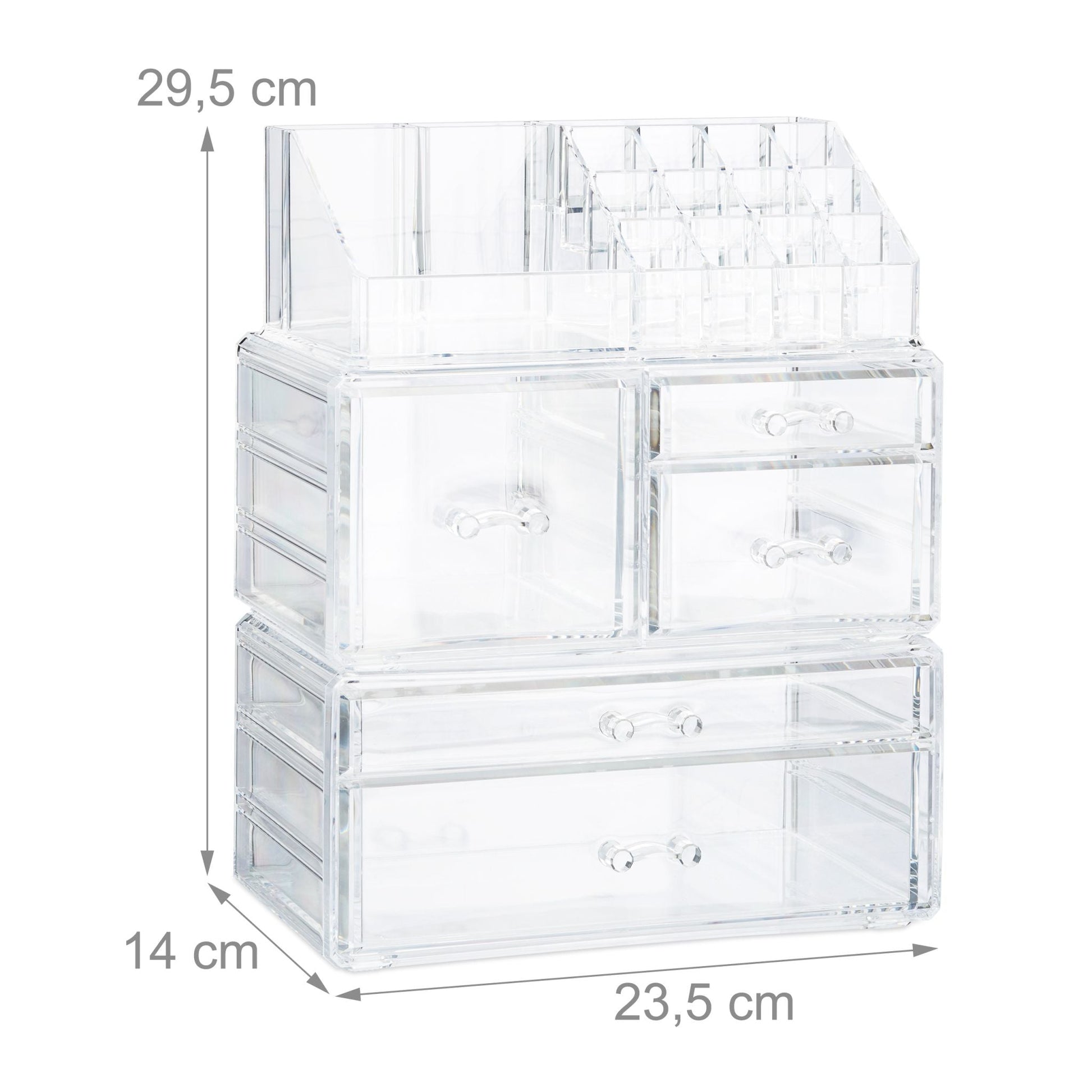 Make Up Organizer mit 21 Fächern Acryl Transparent von Relaxdays