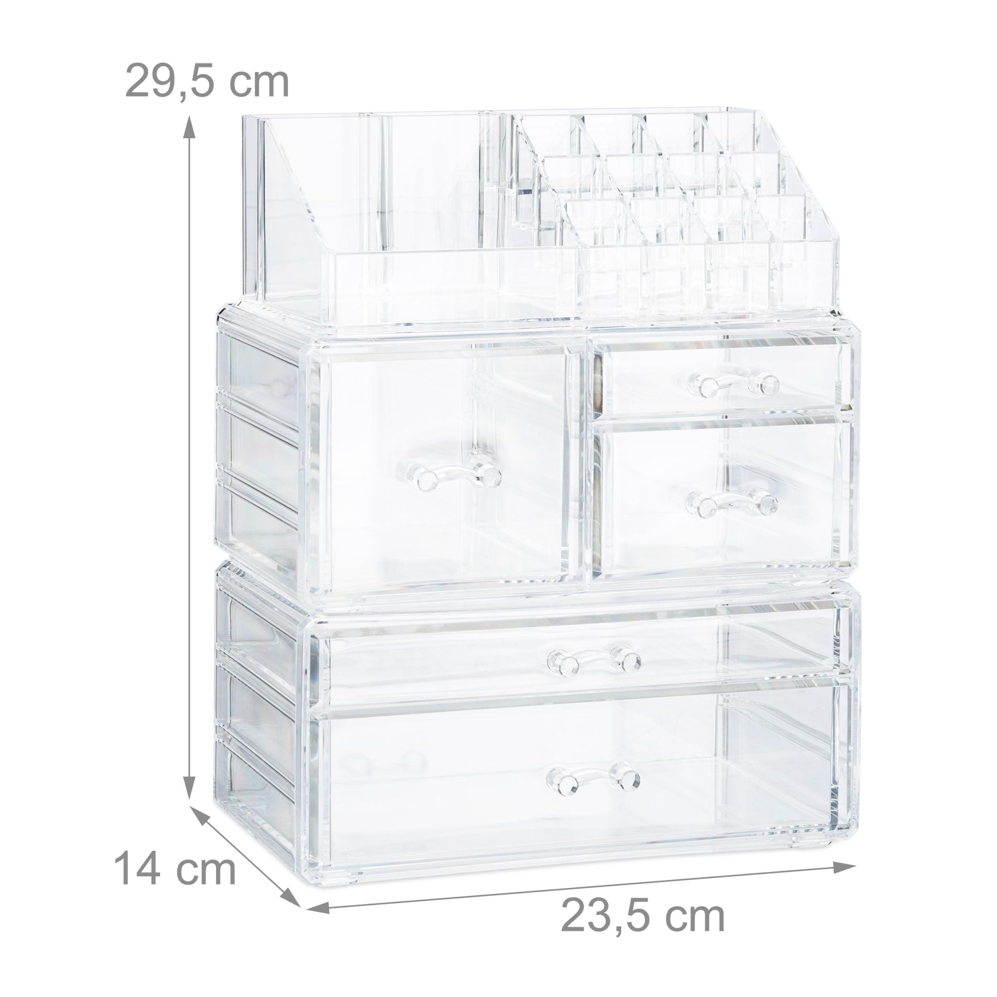 Make Up Organizer mit 21 Fächern Acryl Transparent von Relaxdays