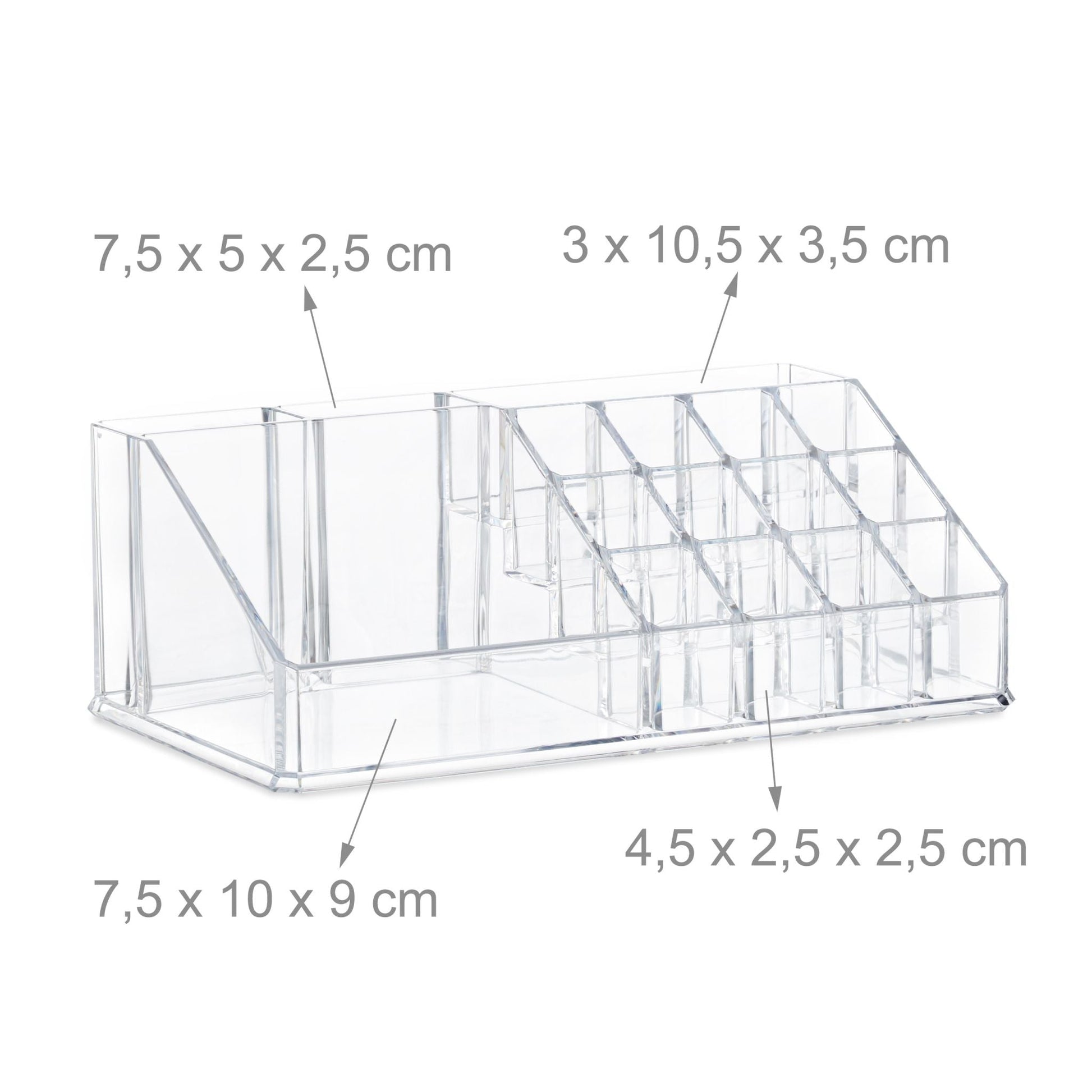 Make Up Organizer mit 21 Fächern Acryl Transparent von Relaxdays