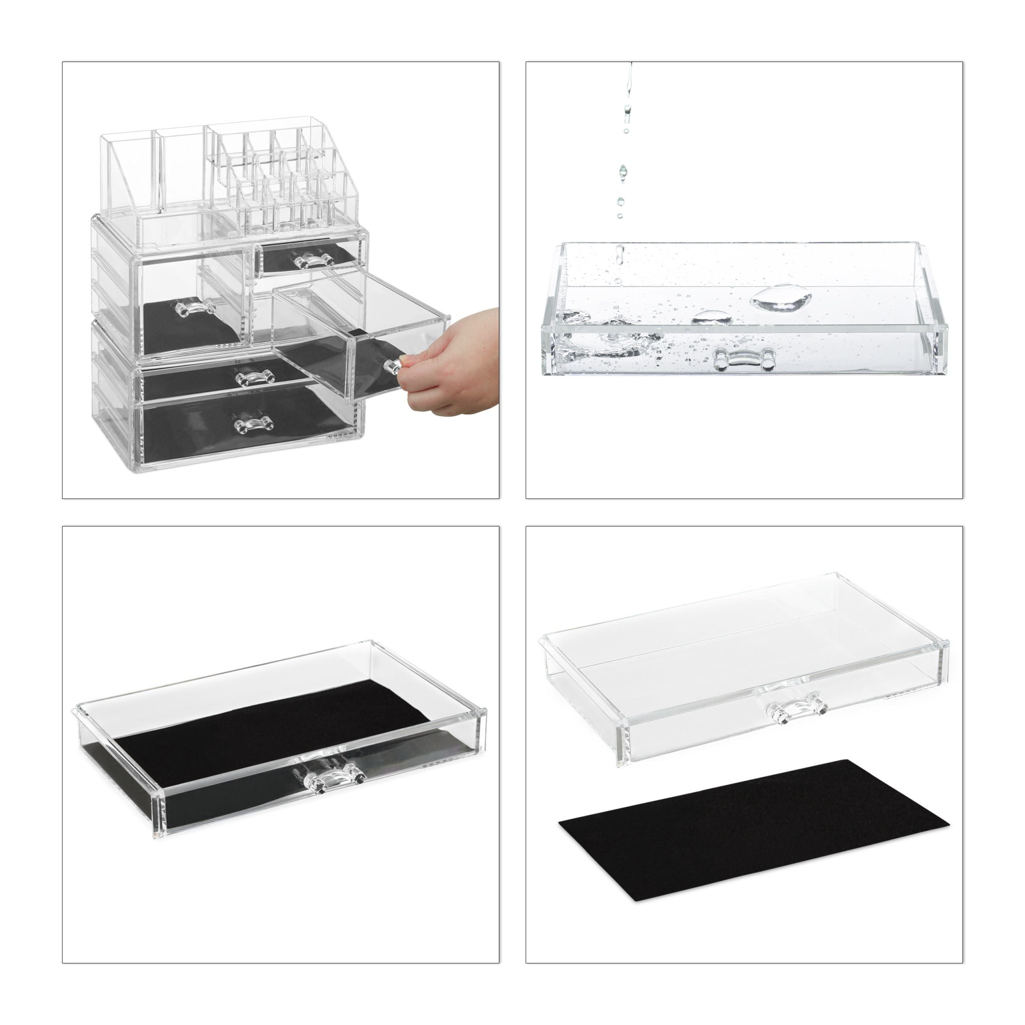 Make Up Organizer mit 21 Fächern Acryl Transparent von Relaxdays