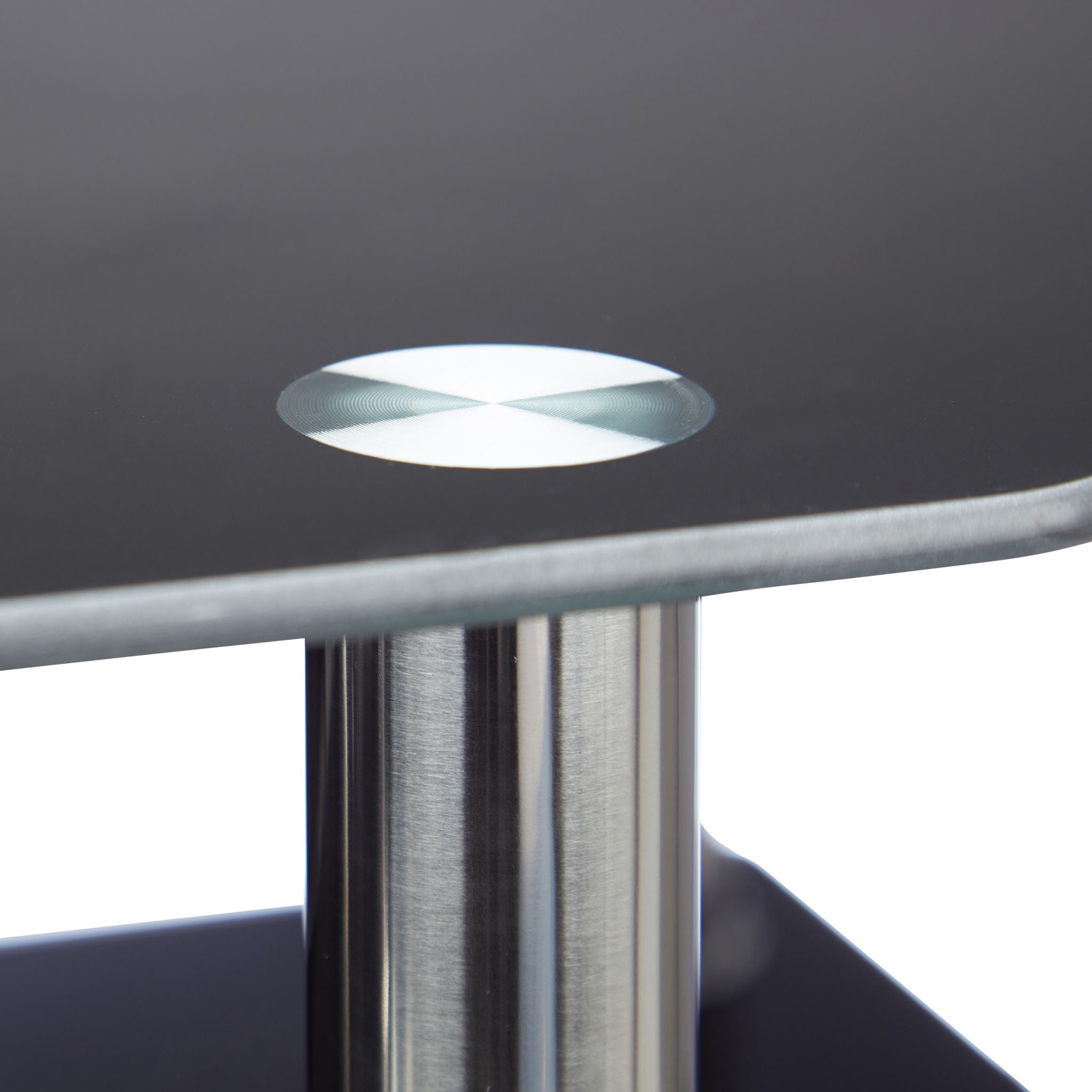 Fernsehtisch Schwarzglas Schwarz-Silber von Relaxdays
