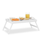 Klappbares Betttablett Weiss von Relaxdays