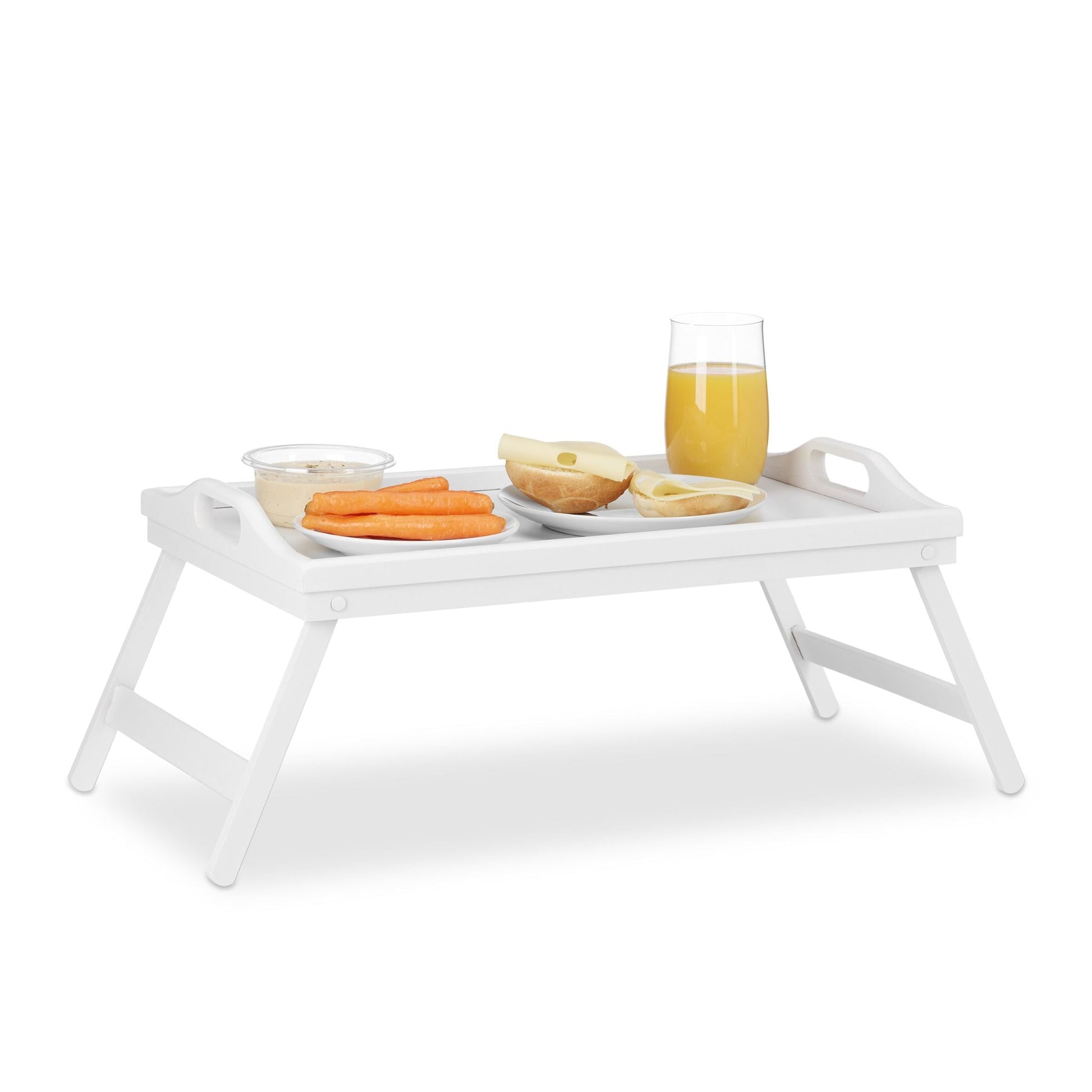 Klappbares Betttablett Weiss von Relaxdays