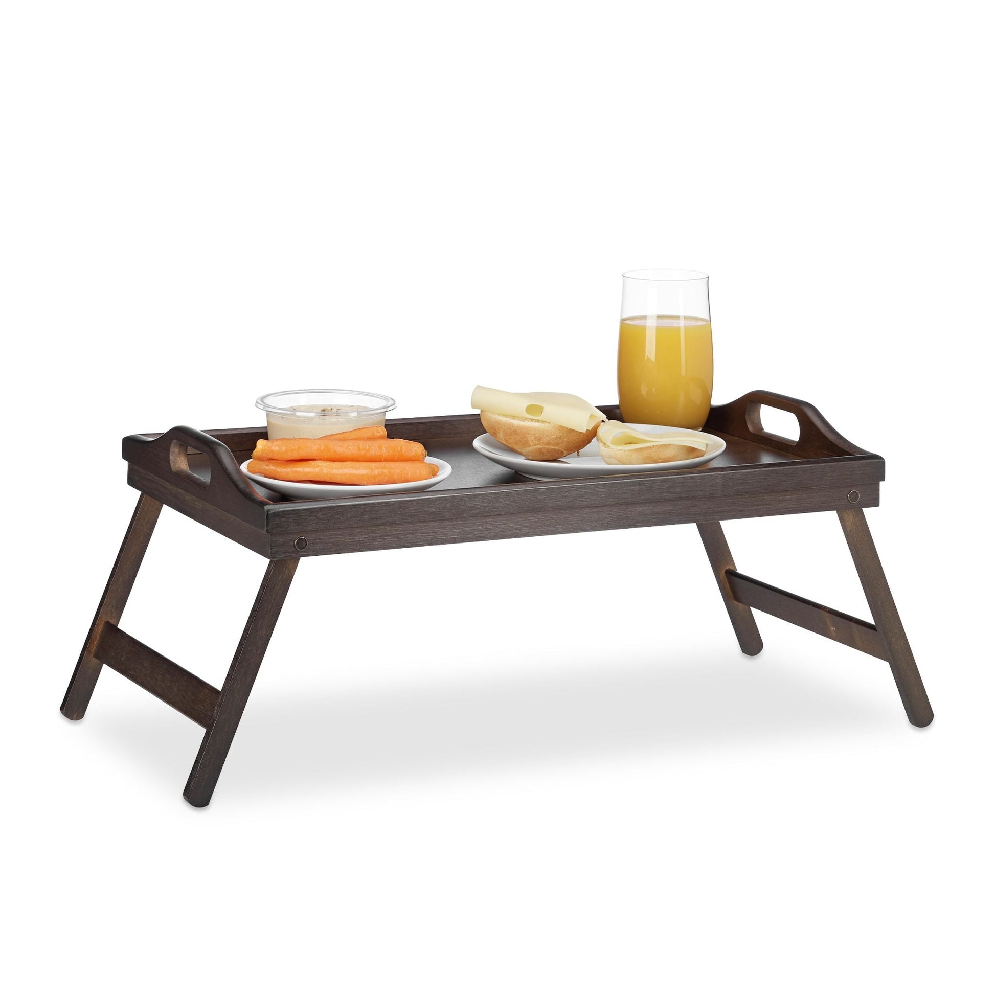 Klappbares Betttablett Dunkelbraun von Relaxdays