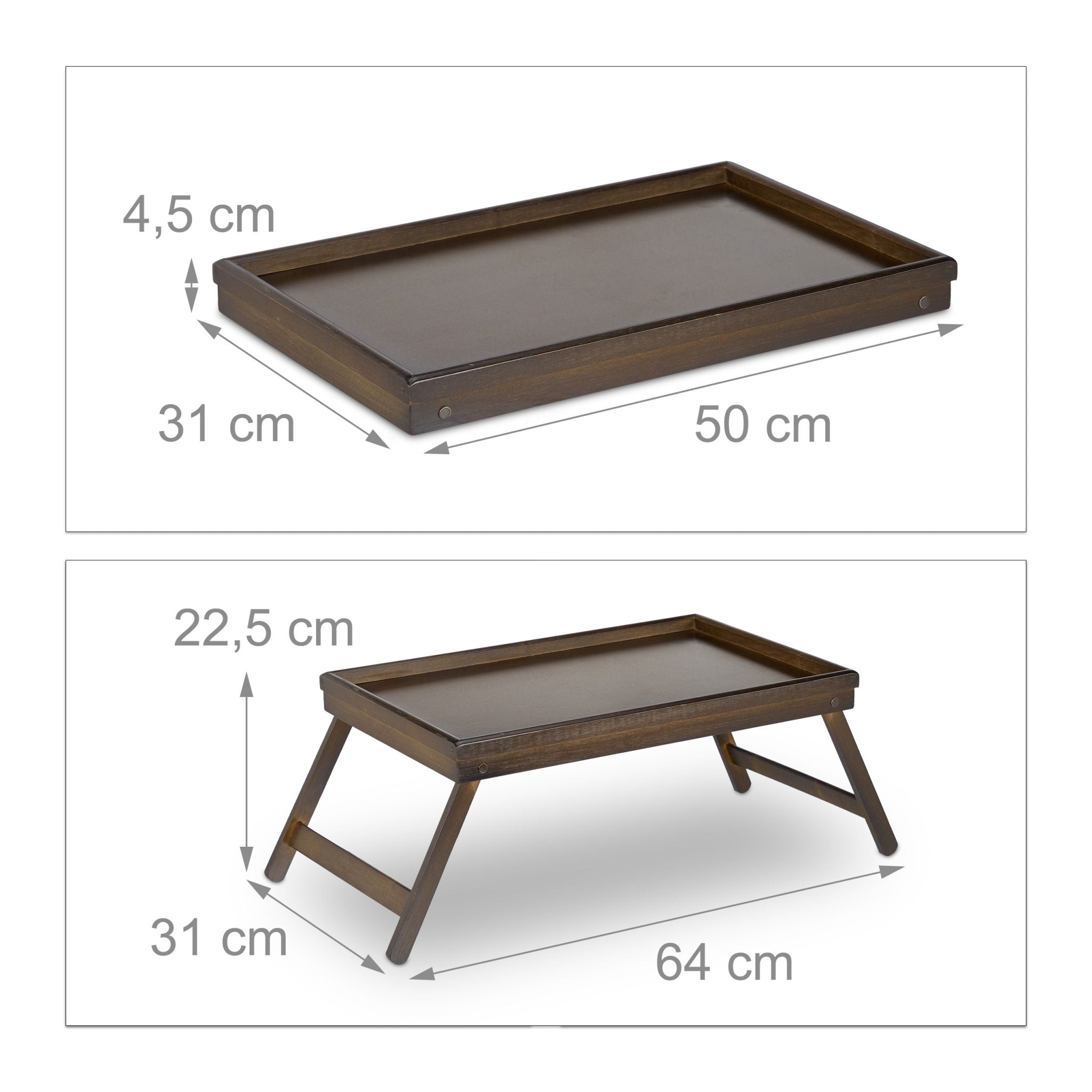Betttablett Bambus Dunkelbraun von Relaxdays