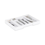 Besteckkasten Bambus ziehbar Weiss von Relaxdays