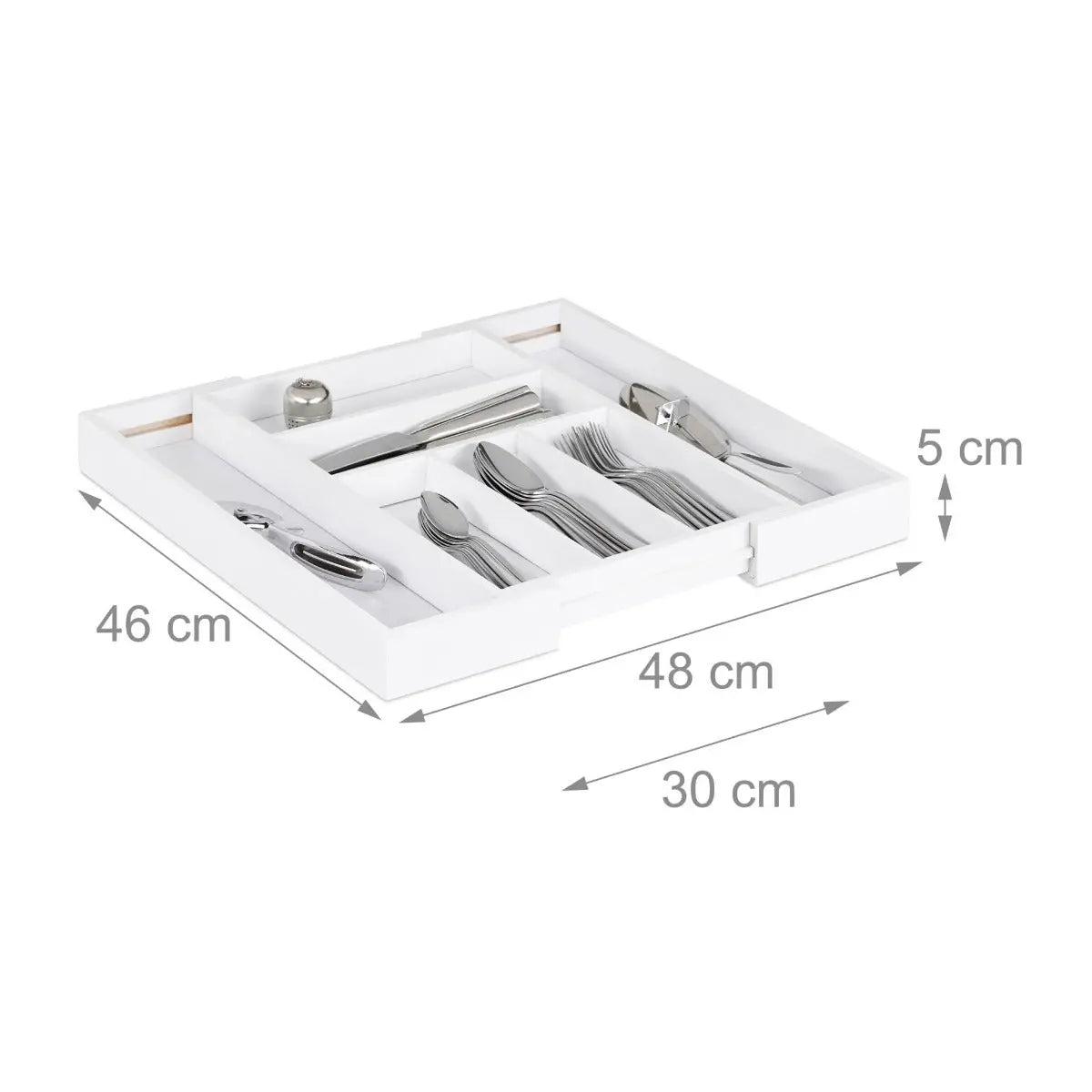 Besteckkasten Bambus weiss von Relaxdays