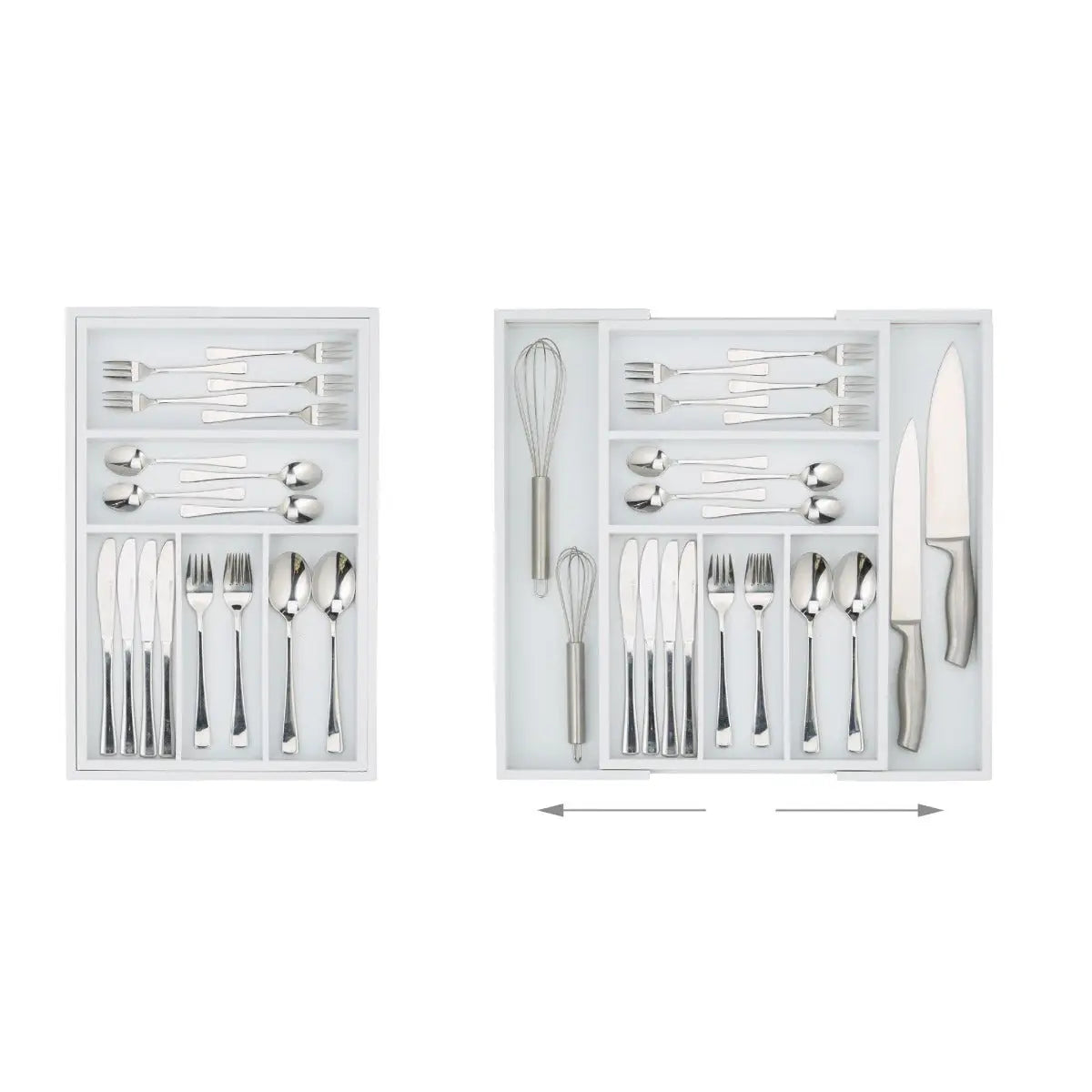 Besteckkasten Bambus weiss von Relaxdays
