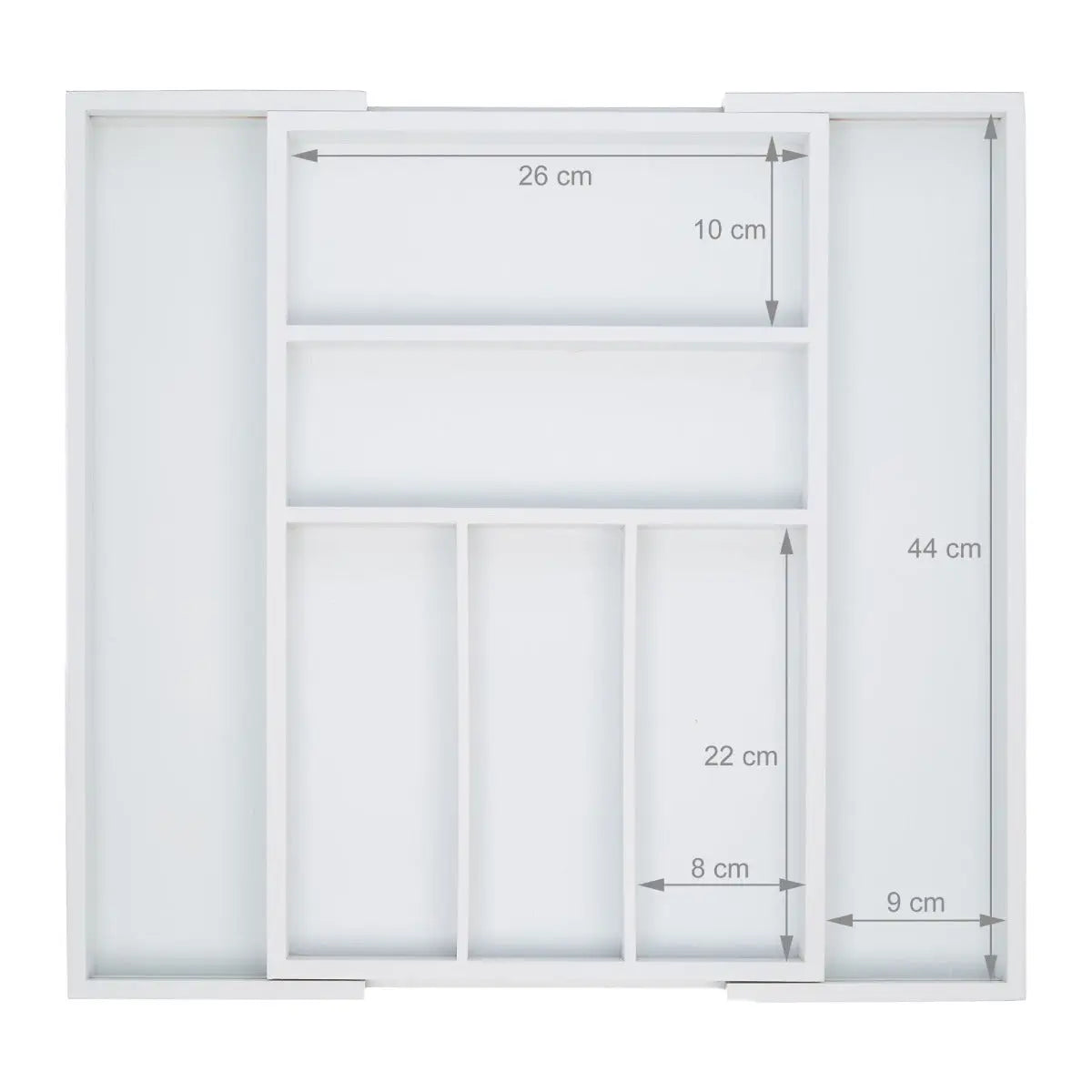 Besteckkasten Bambus weiss von Relaxdays