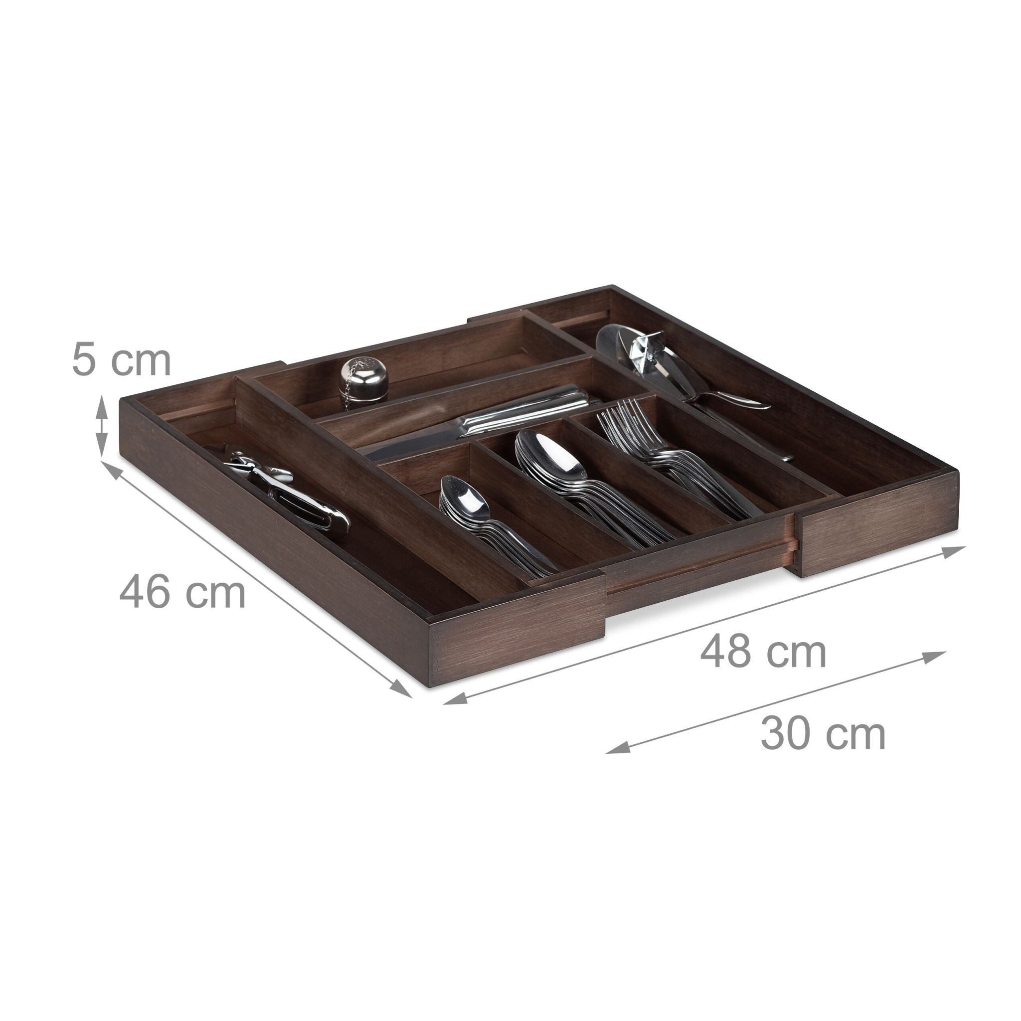 Besteckeinsatz Bambus dunkelbraun Dunkelbraun von Relaxdays