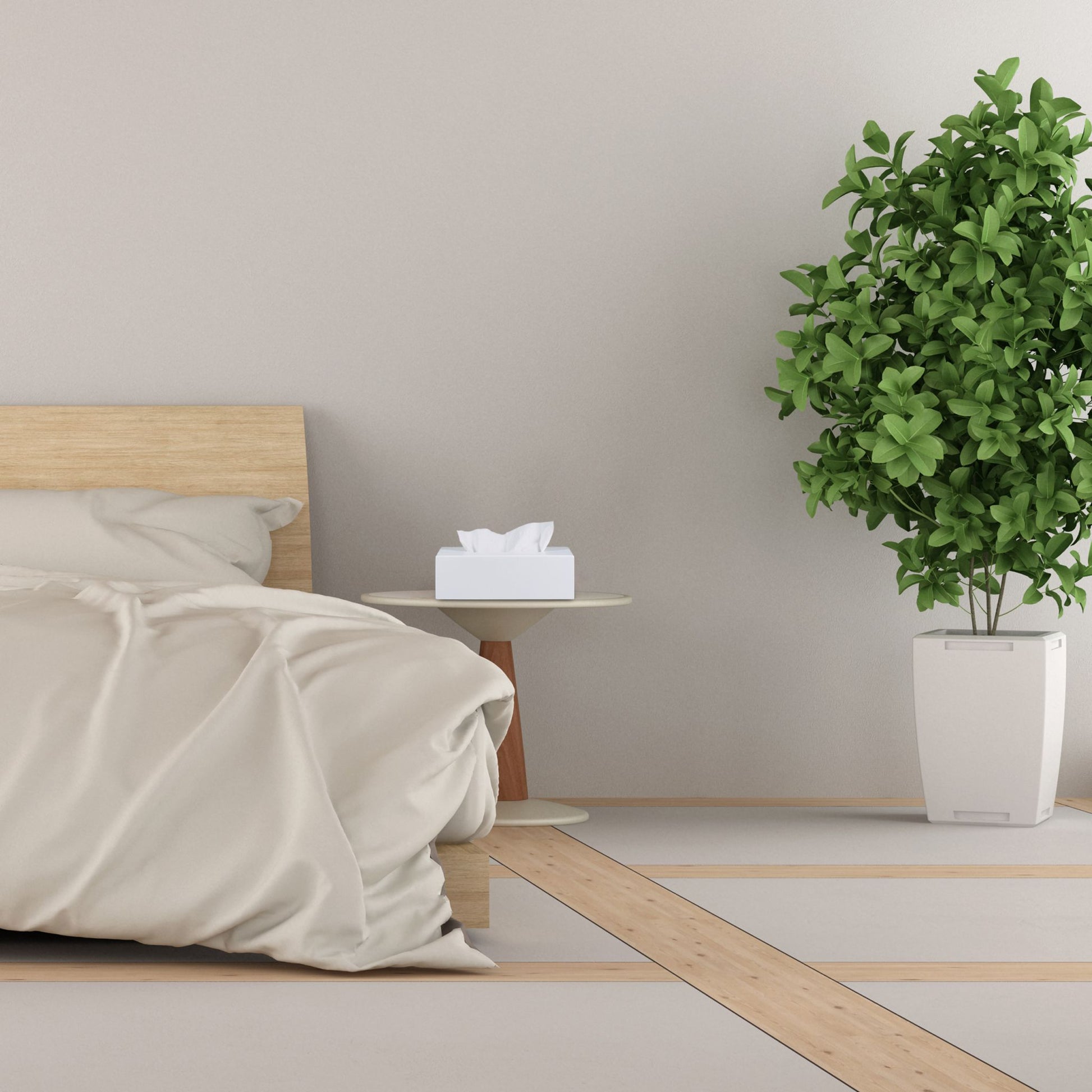 Bambus Tücherbox weiss Weiss von Relaxdays