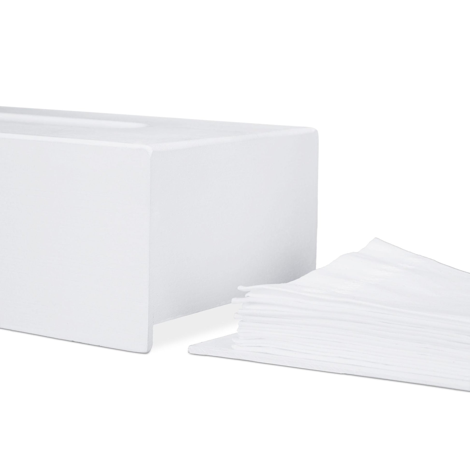 Bambus Tücherbox weiss Weiss von Relaxdays