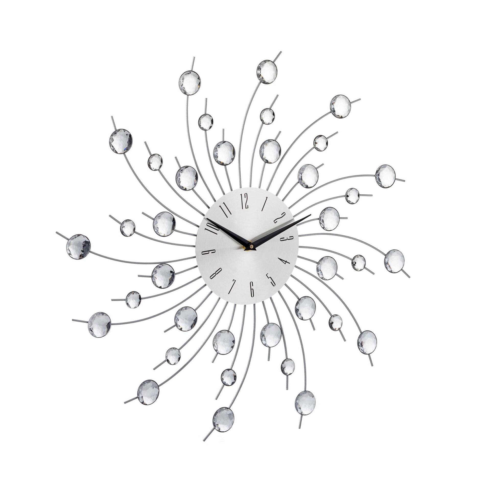 Wanduhr XL mit Glitzer Silber von Relaxdays