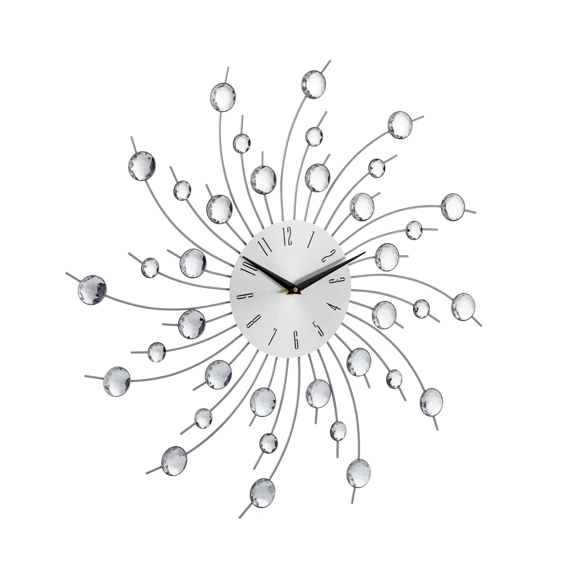 Wanduhr XL mit Glitzer Silber von Relaxdays