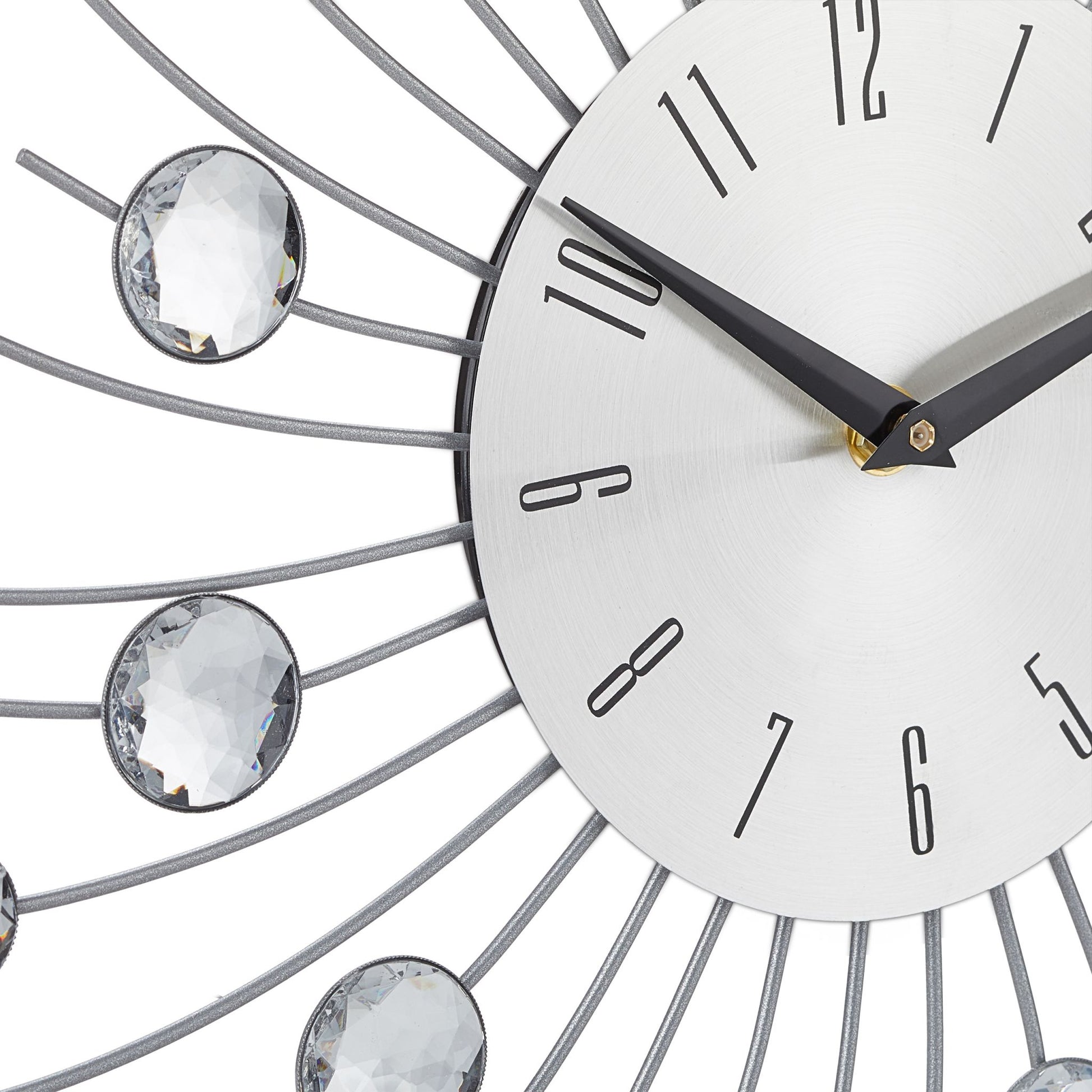 Wanduhr XL mit Glitzer Silber von Relaxdays