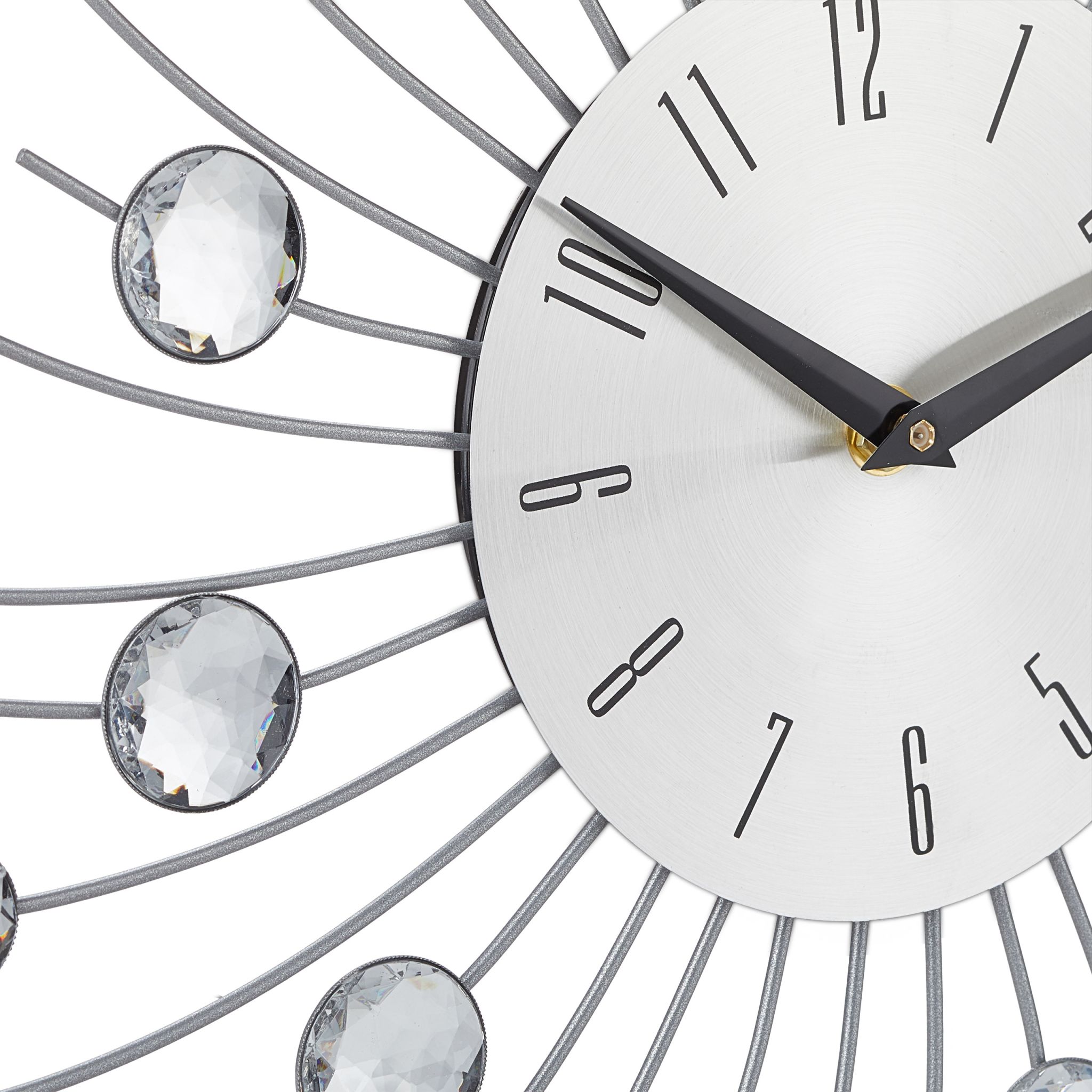 Wanduhr XL mit Glitzer Silber von Relaxdays