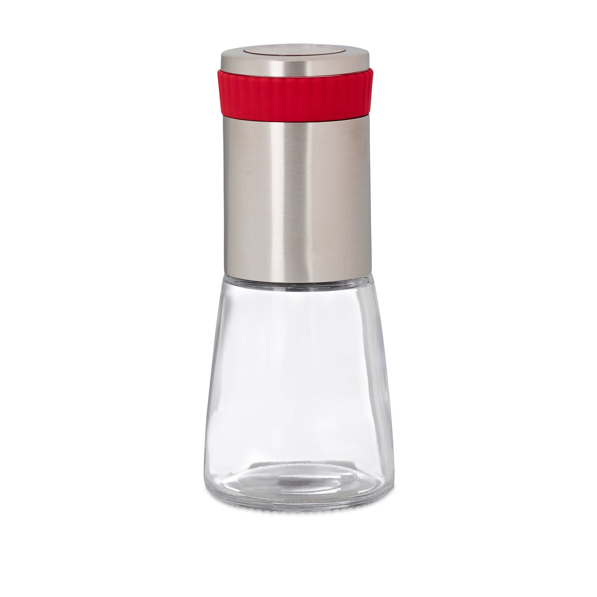 Chilimühle mit Kräutermahlwerk Rot-Silber-Transparent von Relaxdays